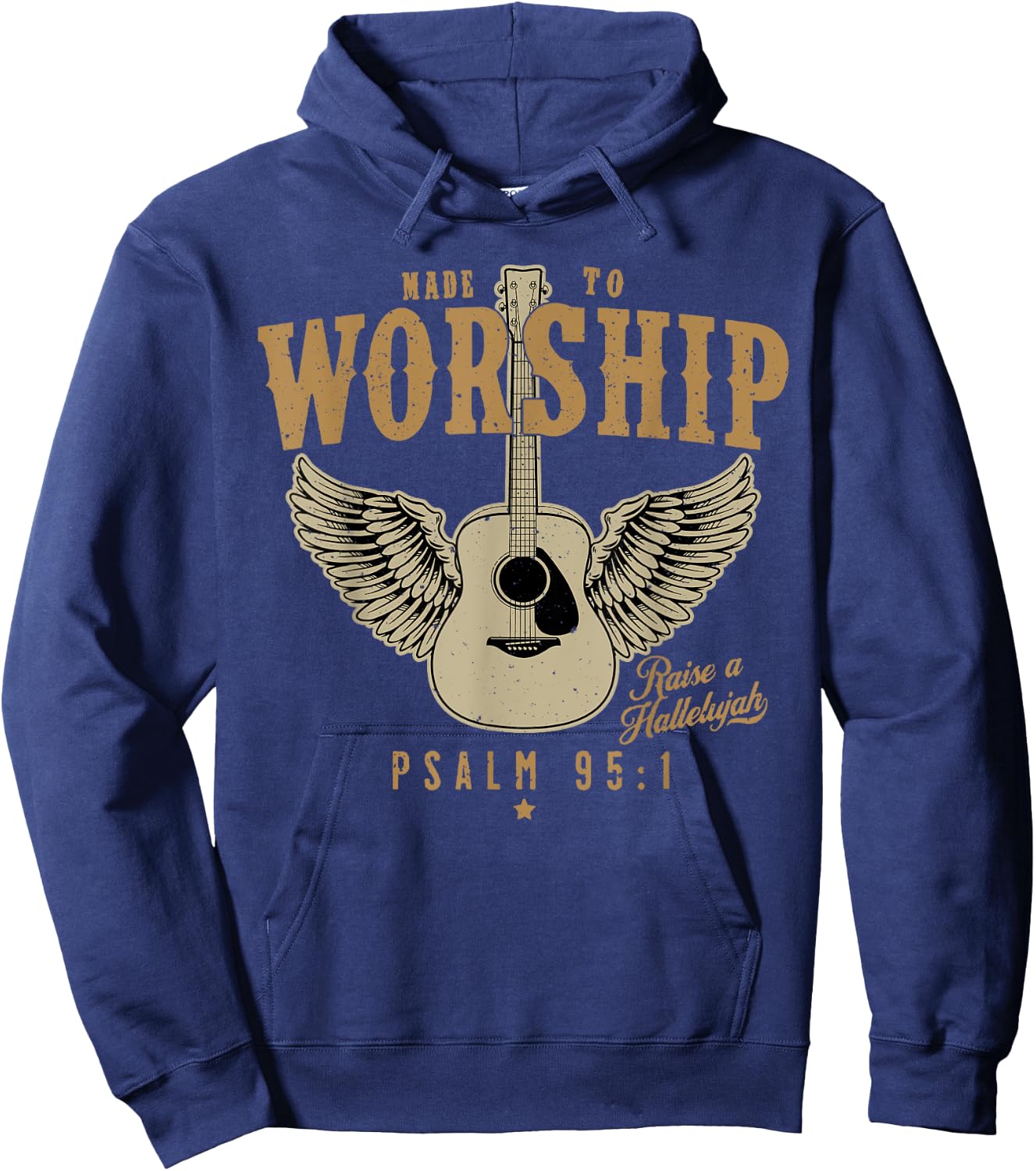 Made To Worship Psalm 95 Faith, Christian Bible Verse Hoodie - Hoodie | Navy
