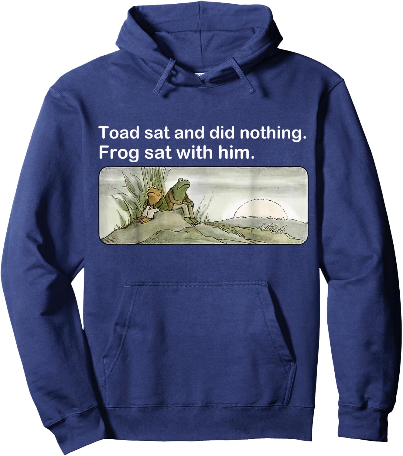Frogs Funny toads meme lover Vintage -Adults & Kids Black Hoodie - Hoodie | Navy