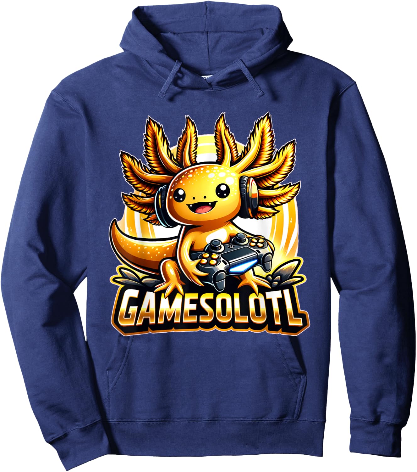 Gamesolotl Axolotl Gamer kawaii Anime kids Hoodie - Hoodie | Navy