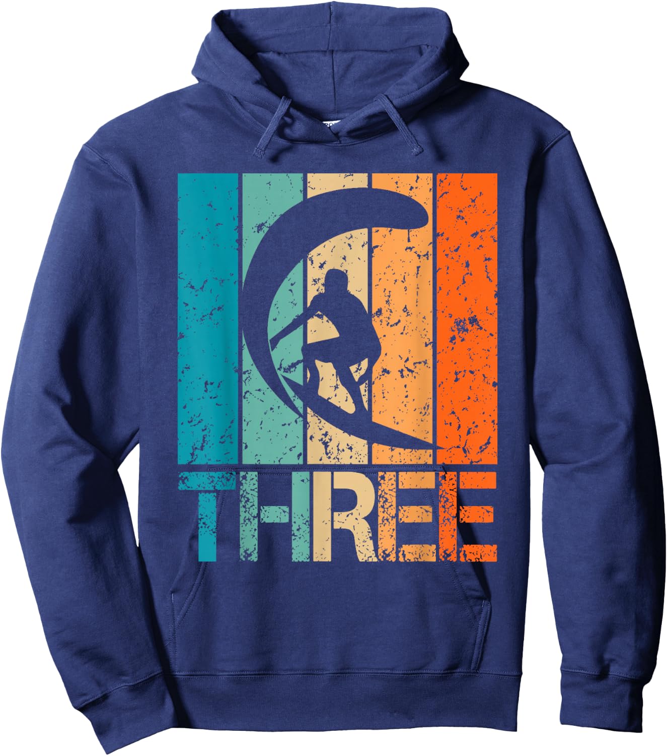 3rd Surfing Birthday 3 Year Old 3yr Boy Girl Birthday Surfer Hoodie - Hoodie | Navy