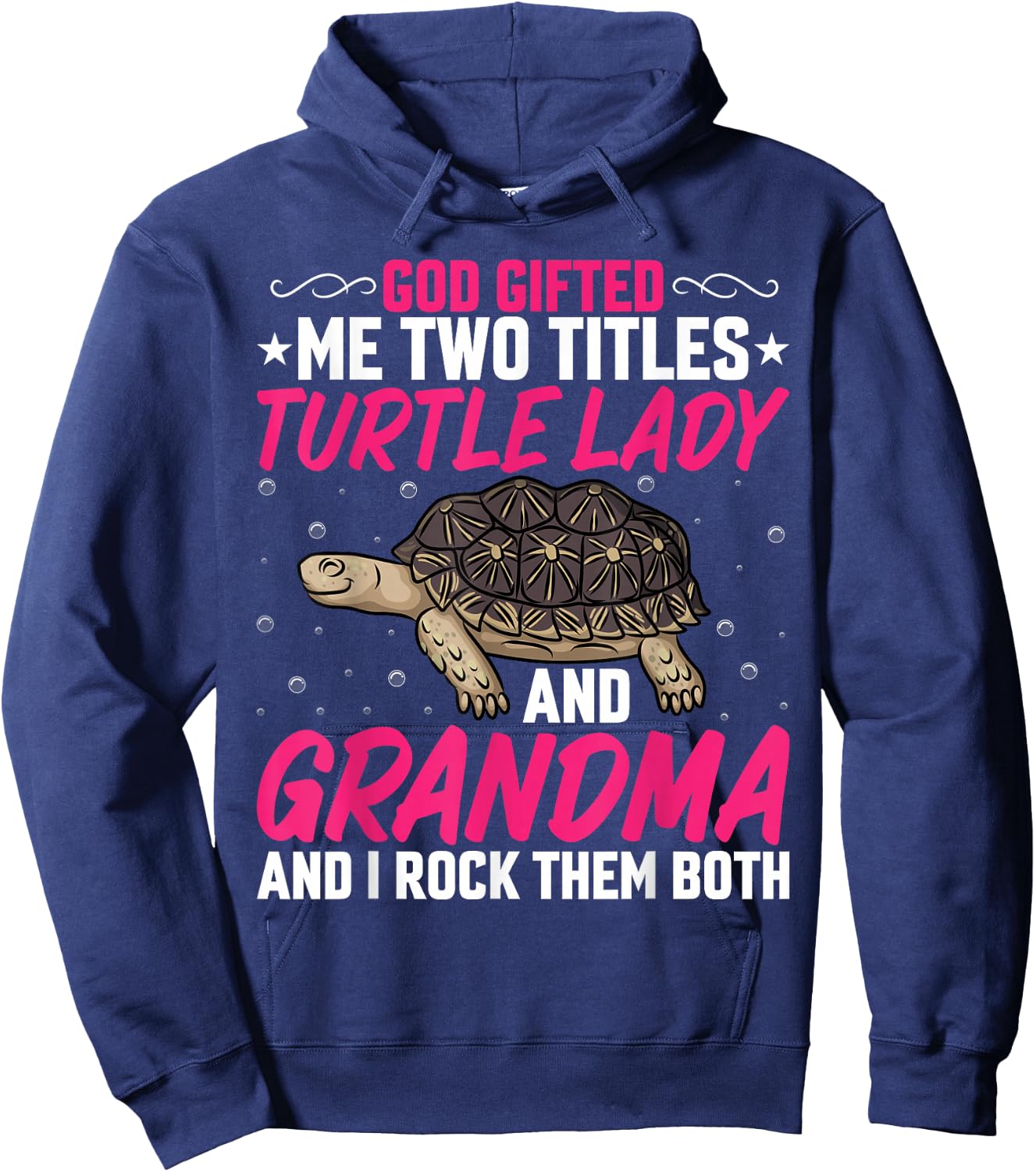 Turtle Lover Grandmom - Turtle Lady and Grandma Sea Tortoise Hoodie - Hoodie | Navy