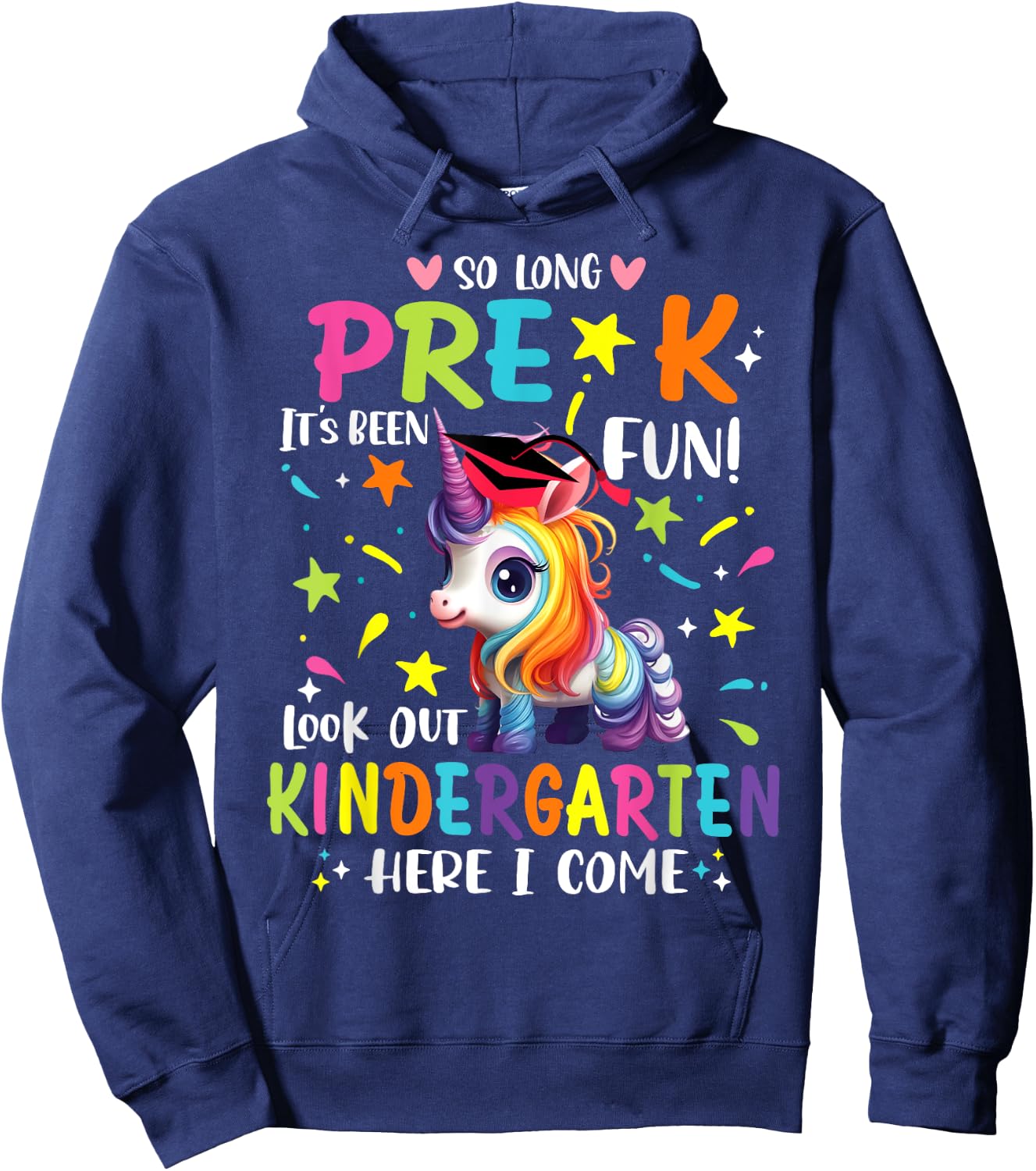 So Long Pre-K Kindergarten Here I Come Preschool Graduation Hoodie - Hoodie | Navy