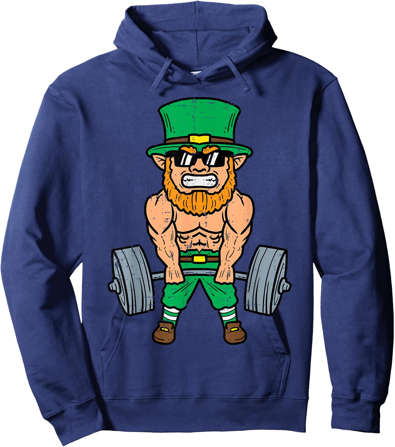 St Patricks Day Workout Weightlifting Saint Paddys Gym Men Hoodie - Hoodie | Navy