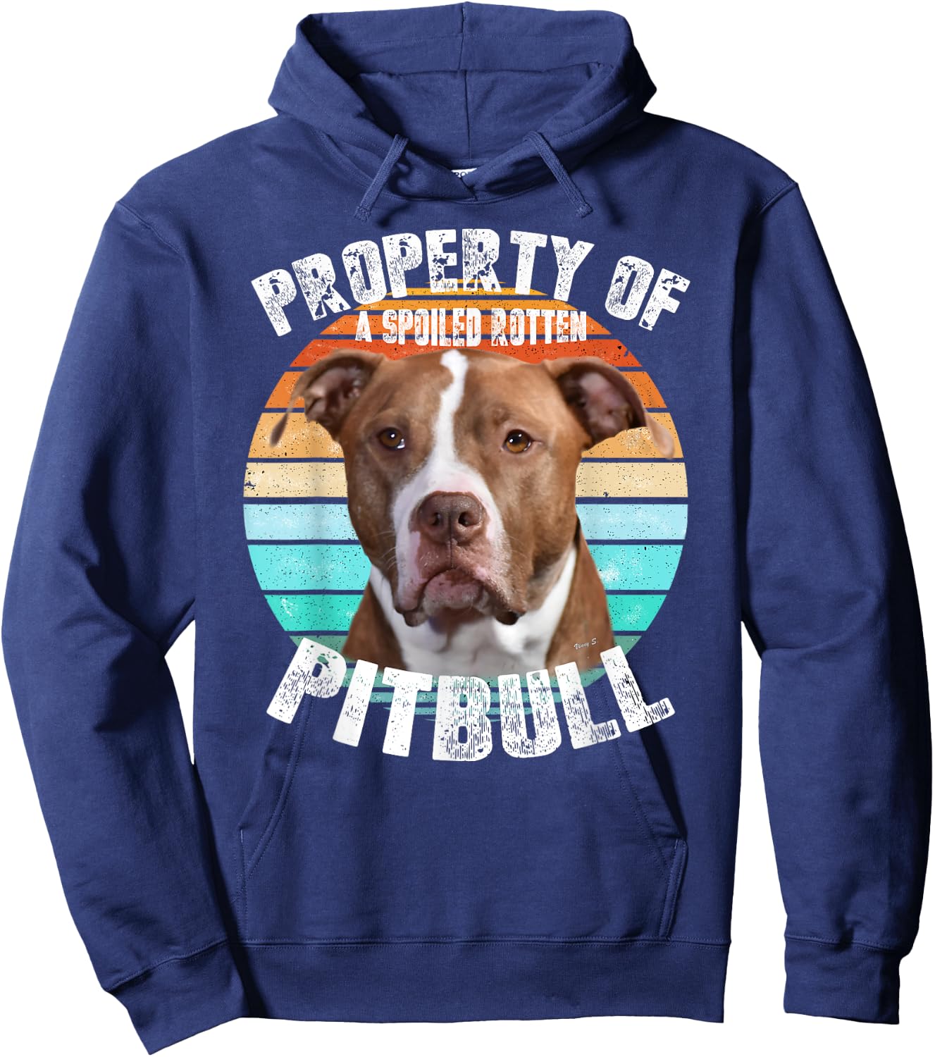 Pit Bull Owner Lover Retro Pitbull Hoodie - Hoodie | Navy