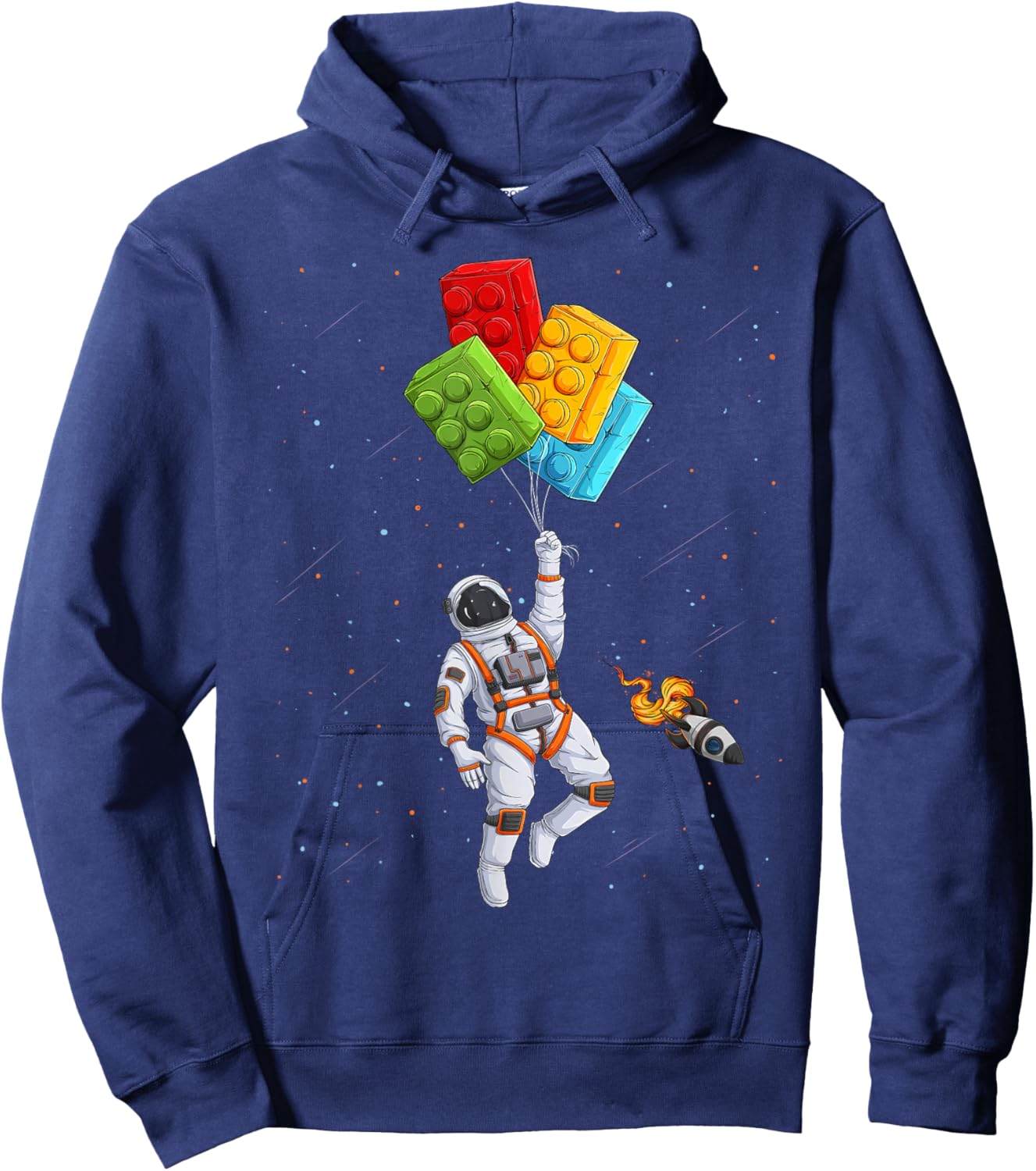 Space Astronaut Master Builder Funny Building Blocks Bricks Hoodie - Hoodie | Navy