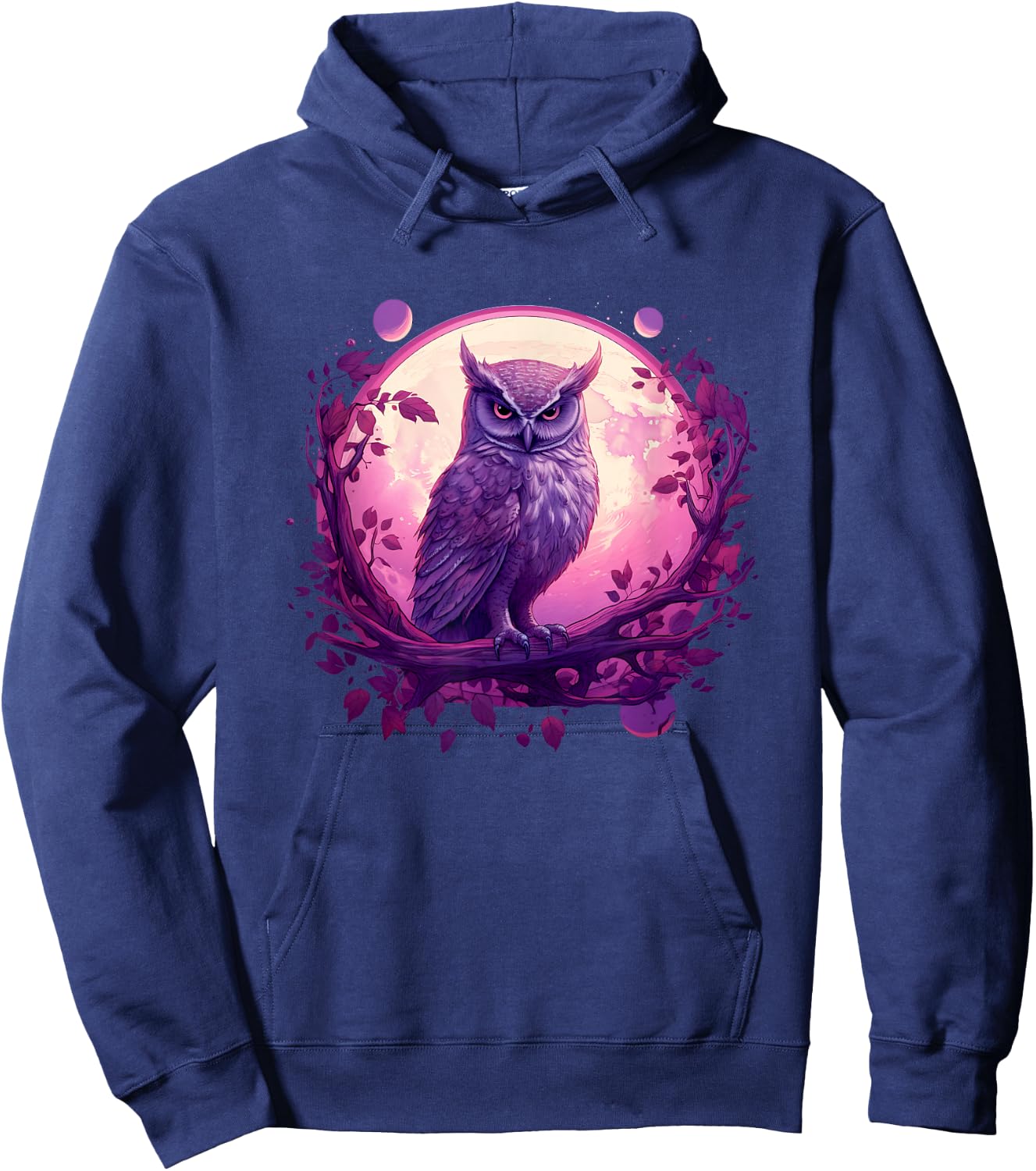 Full Moon Owl Pink Purple Dream Catcher Women Cute Kid Hoodie - Hoodie | Navy