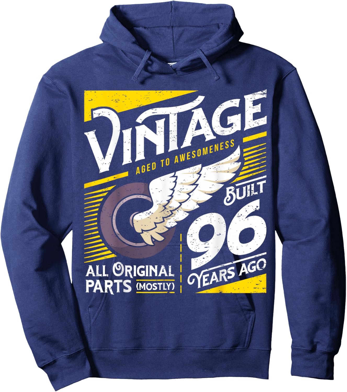 96 Years Vintage 96th Birthday Hoodie - Hoodie | Navy