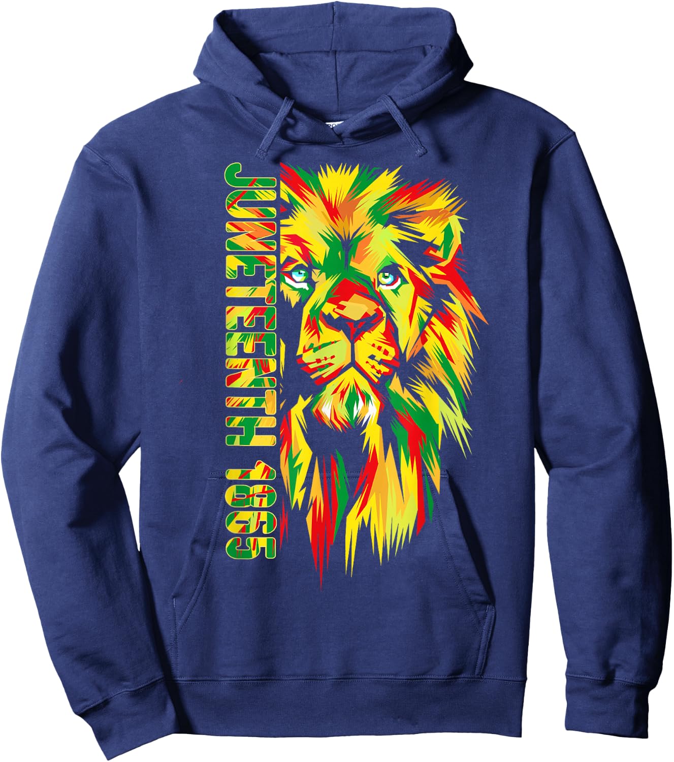 Juneteenth Men Women African American Black Lion 1865 King Hoodie - Hoodie | Navy
