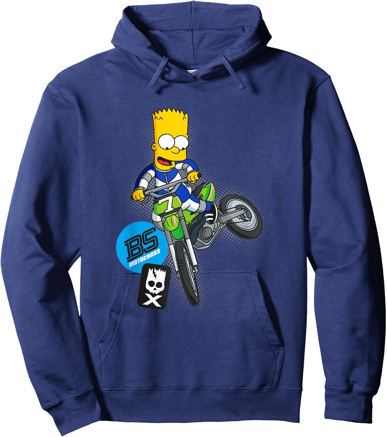 The Simpsons Bart Simpson BMX Motocross Racing C2 Hoodie - Hoodie | Navy