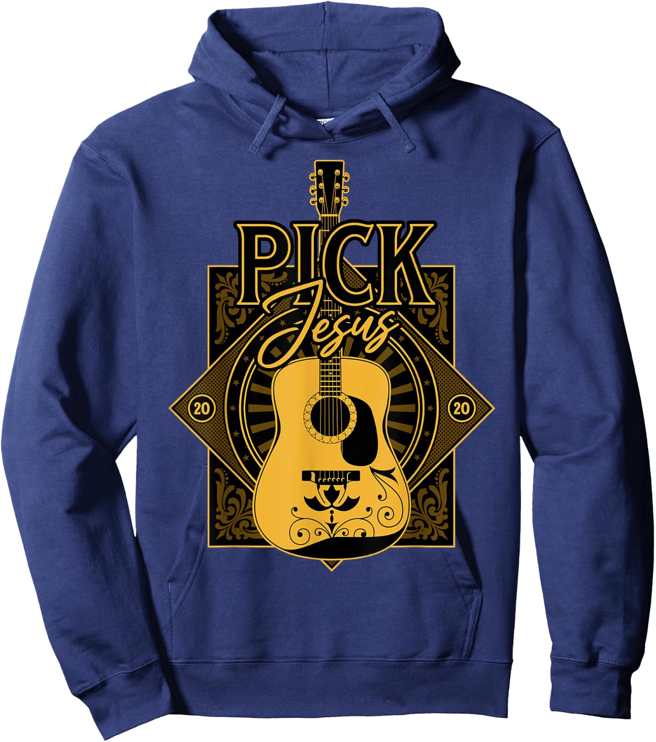 Pick Jesus - Funny Christian Pastor Guitar Worship Leader Hoodie - Hoodie | Navy