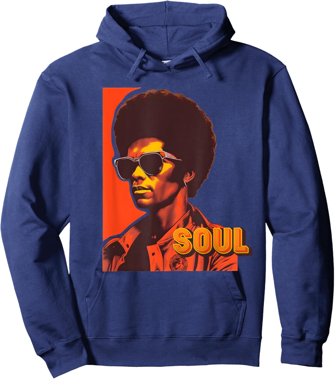 Retro Afro brother Soul music 70s - 80s vibes Hoodie - Hoodie | Navy