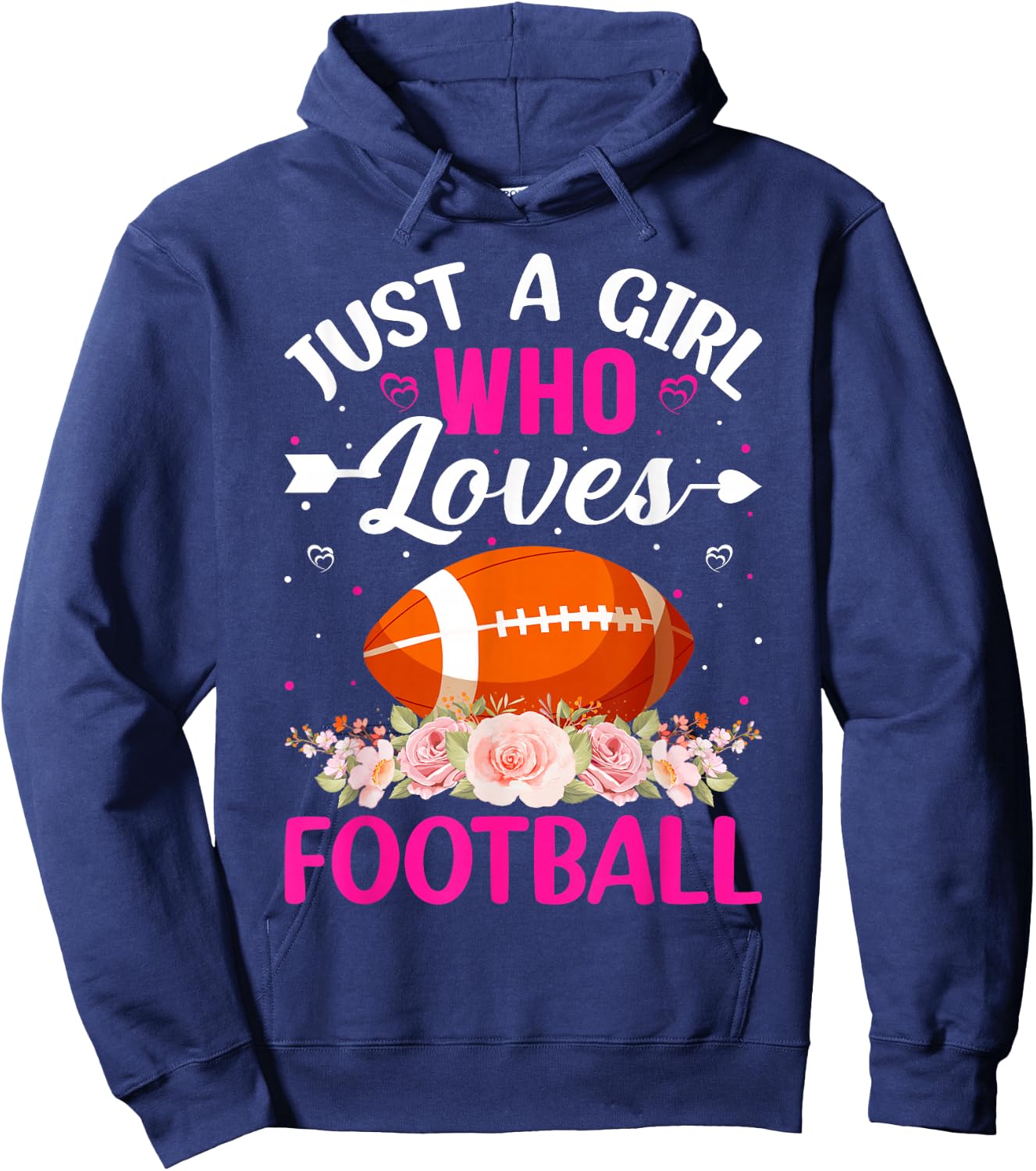 Just A Girl Who Loves Football - American Football Hoodie - Hoodie | Navy