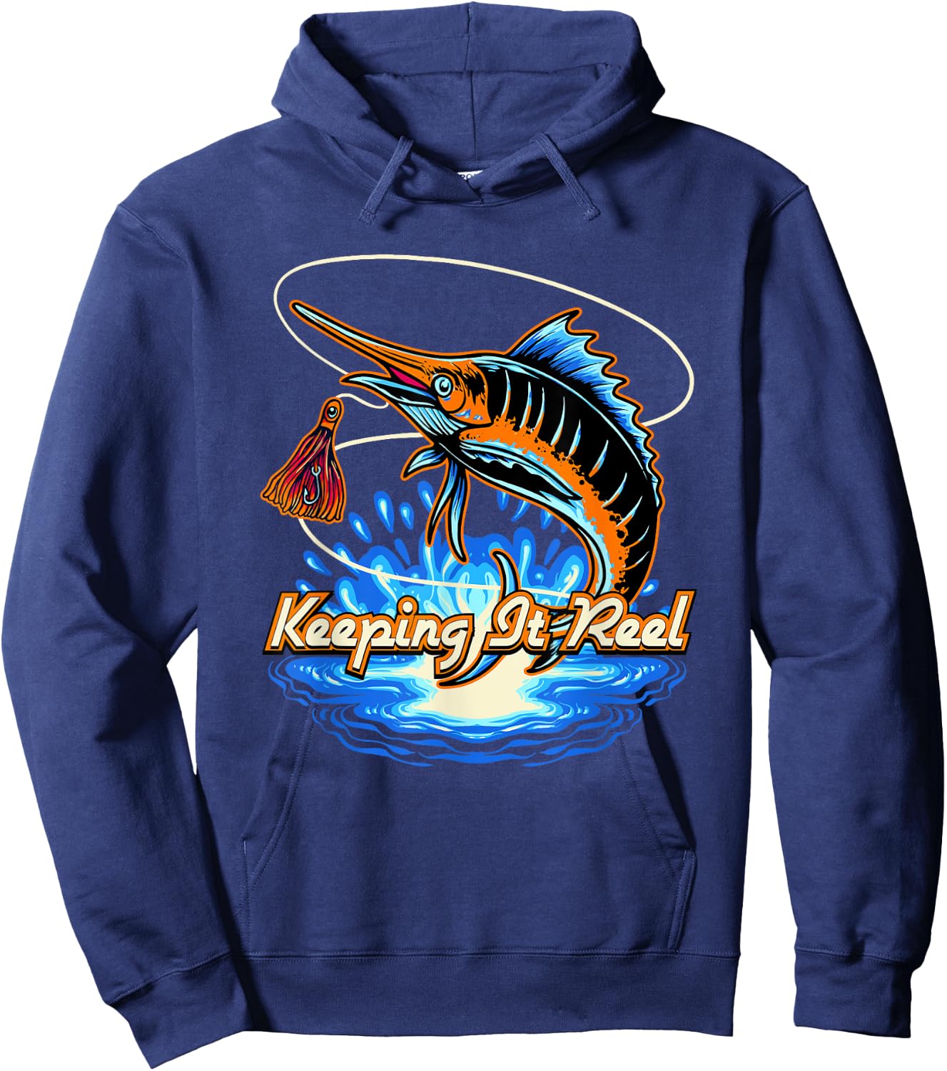 Keeping It Reel Sayings Fishing Quotes Fisherman Hunting Hoodie - Hoodie | Navy
