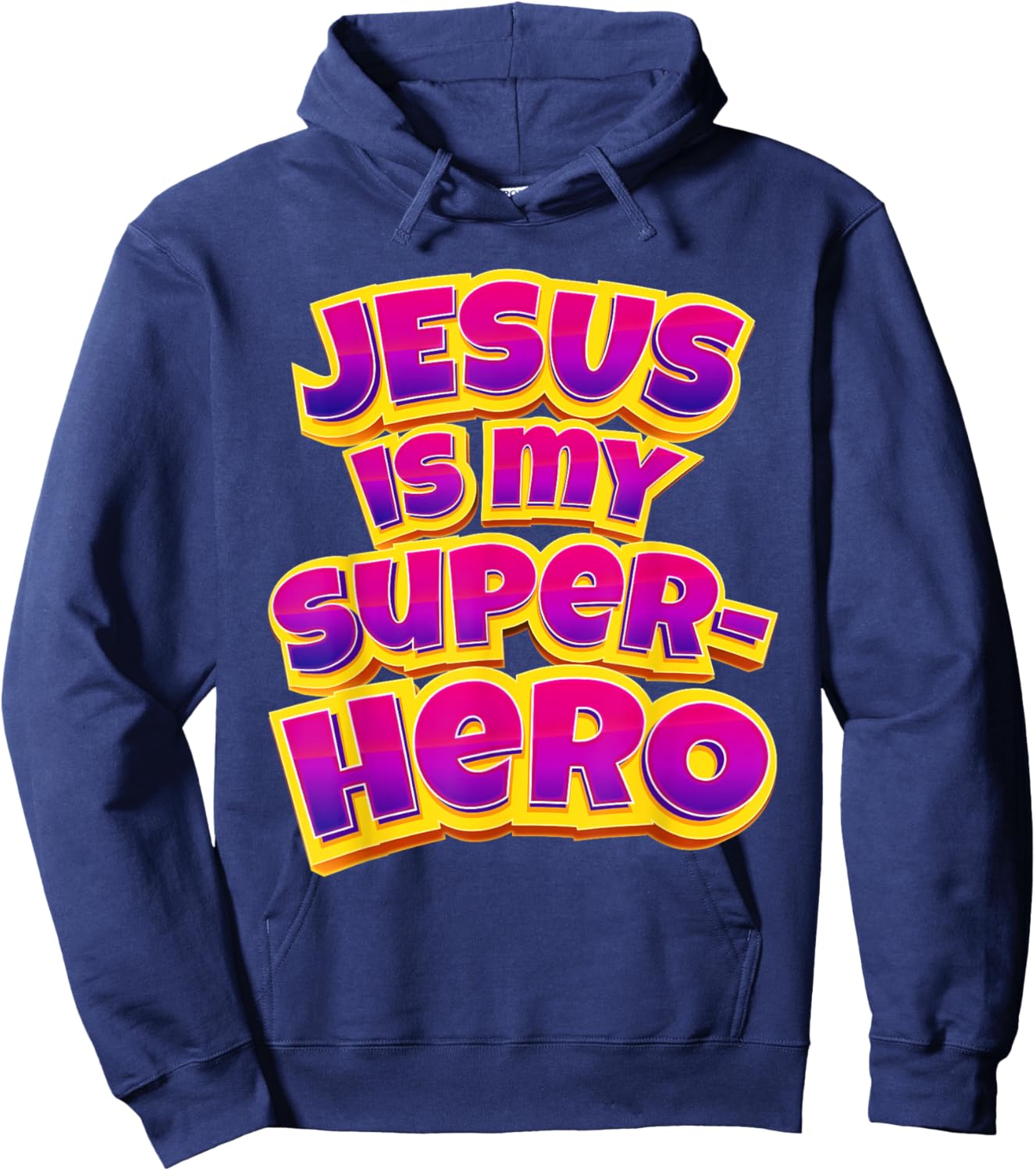 Jesus is My Superhero – Women & Girls Christian Faith Comic Hoodie - Hoodie | Navy