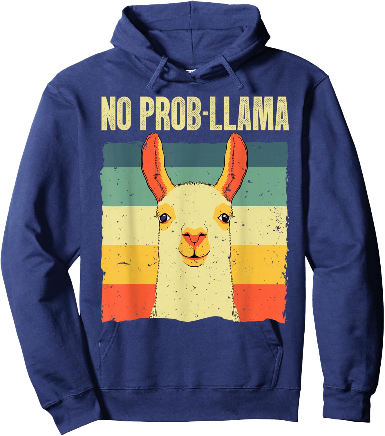 Cool Llama Women No Prob Llama Alpaca Farming Animal Hoodie - Hoodie | Navy