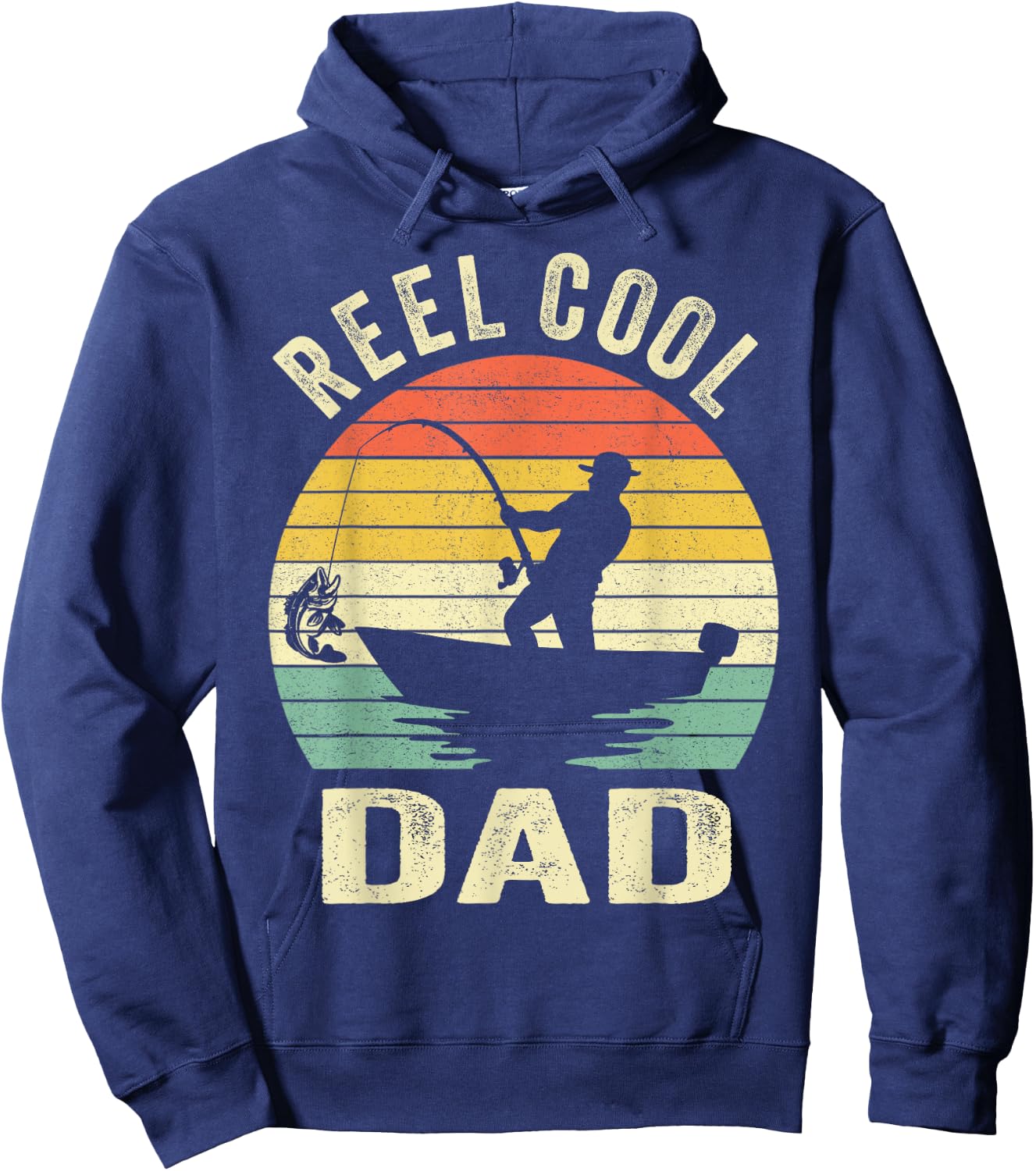 Reel Cool Dad Fishing Daddy Father's Day Gift Shirt Hoodie - Hoodie | Navy