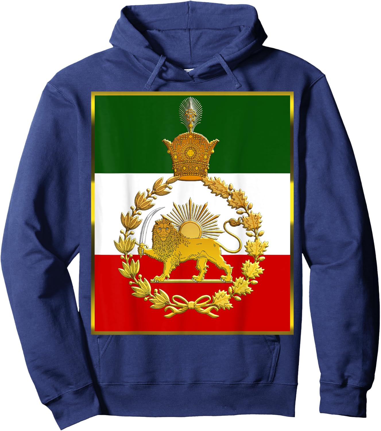 Iran's flag with a golden lion and sun Hoodie - Hoodie | Navy