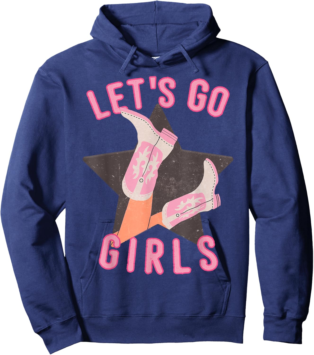 Western Let's Go Girls Bridal Bachelorette Party Matching Hoodie - Hoodie | Navy