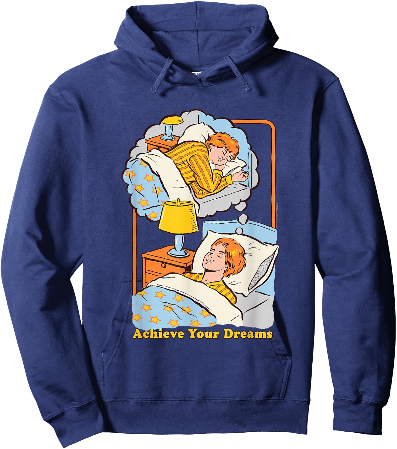 Steven Rhodes Achieve your Dreams Sleepy Retro Dark Humor Hoodie - Hoodie | Navy