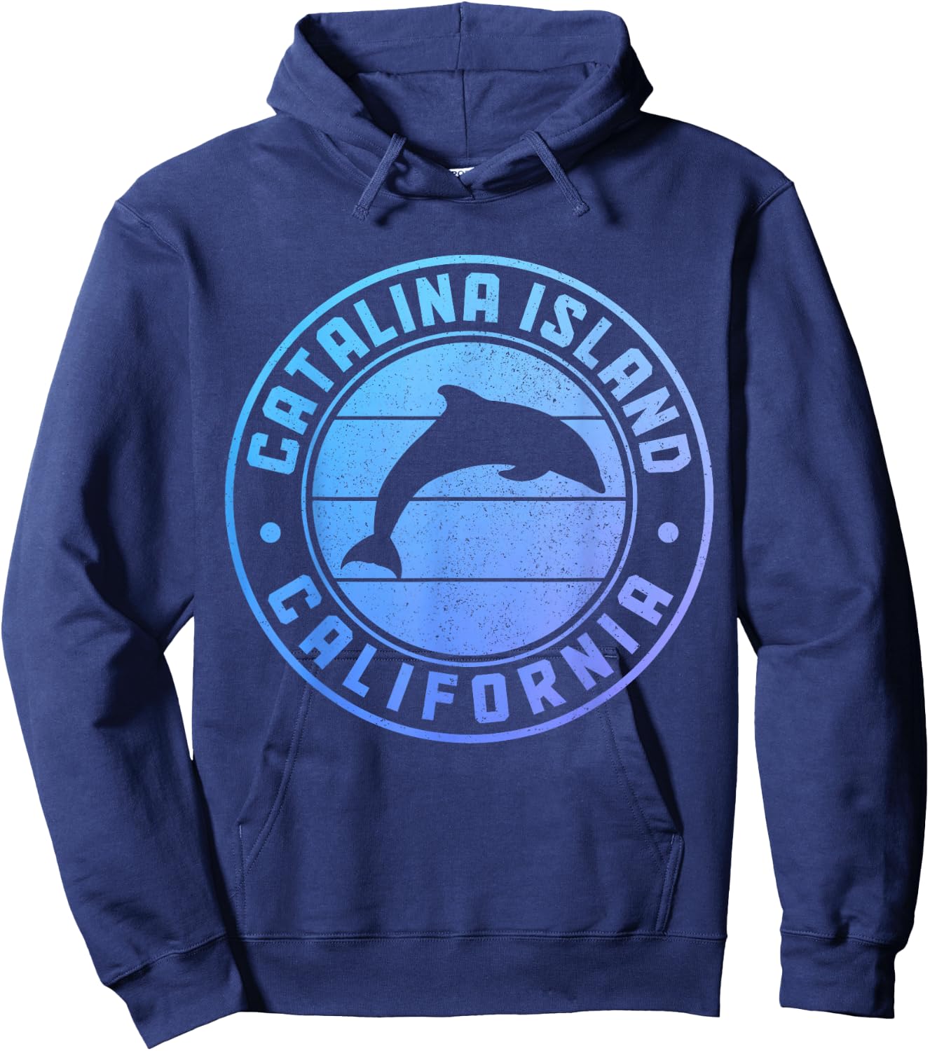 Catalina Island Dolphin Vintage California Hoodie - Hoodie | Navy