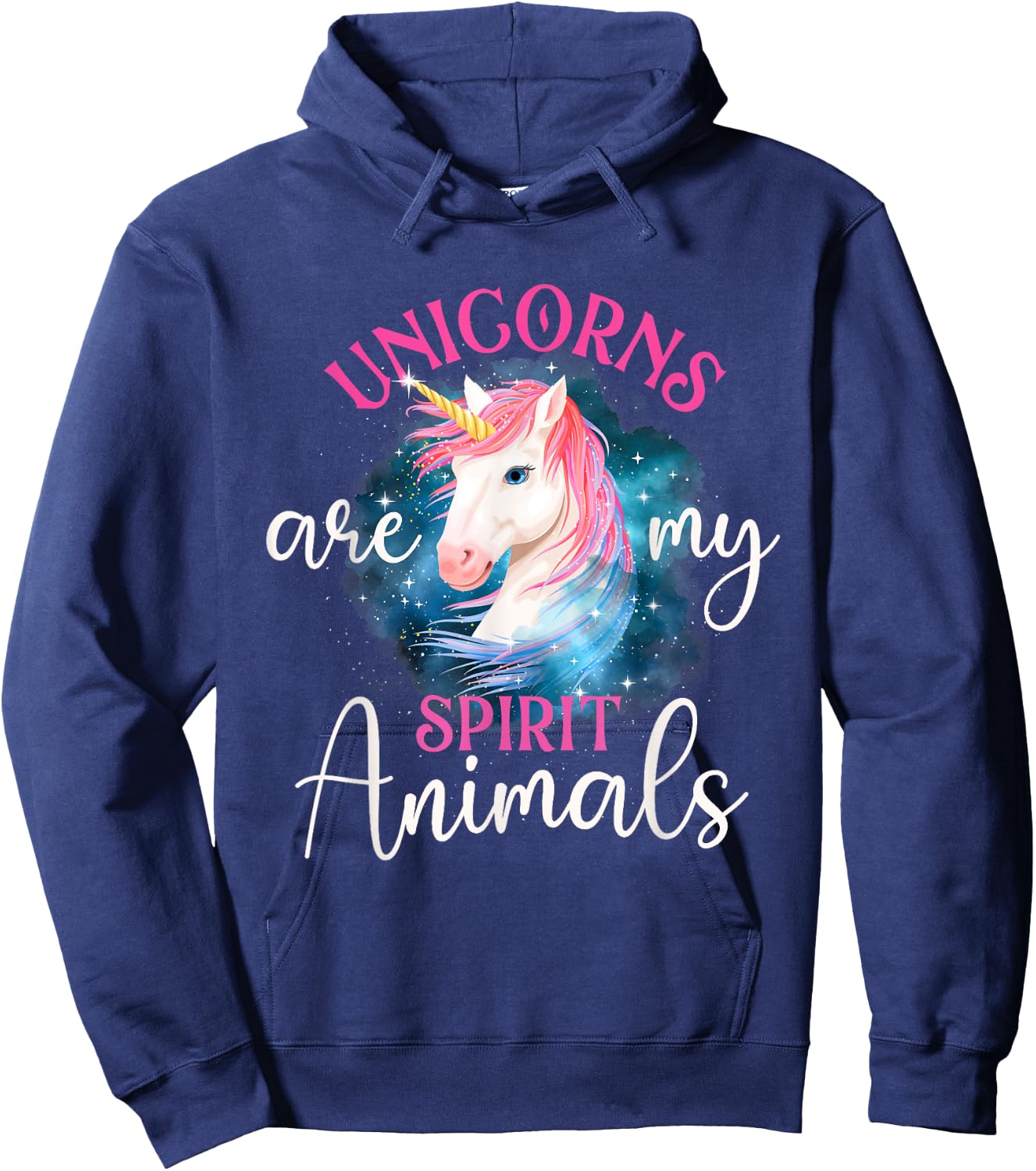 Unicorns Are My Spirit Animals - Rainbow Unicorn Hoodie - Hoodie | Navy