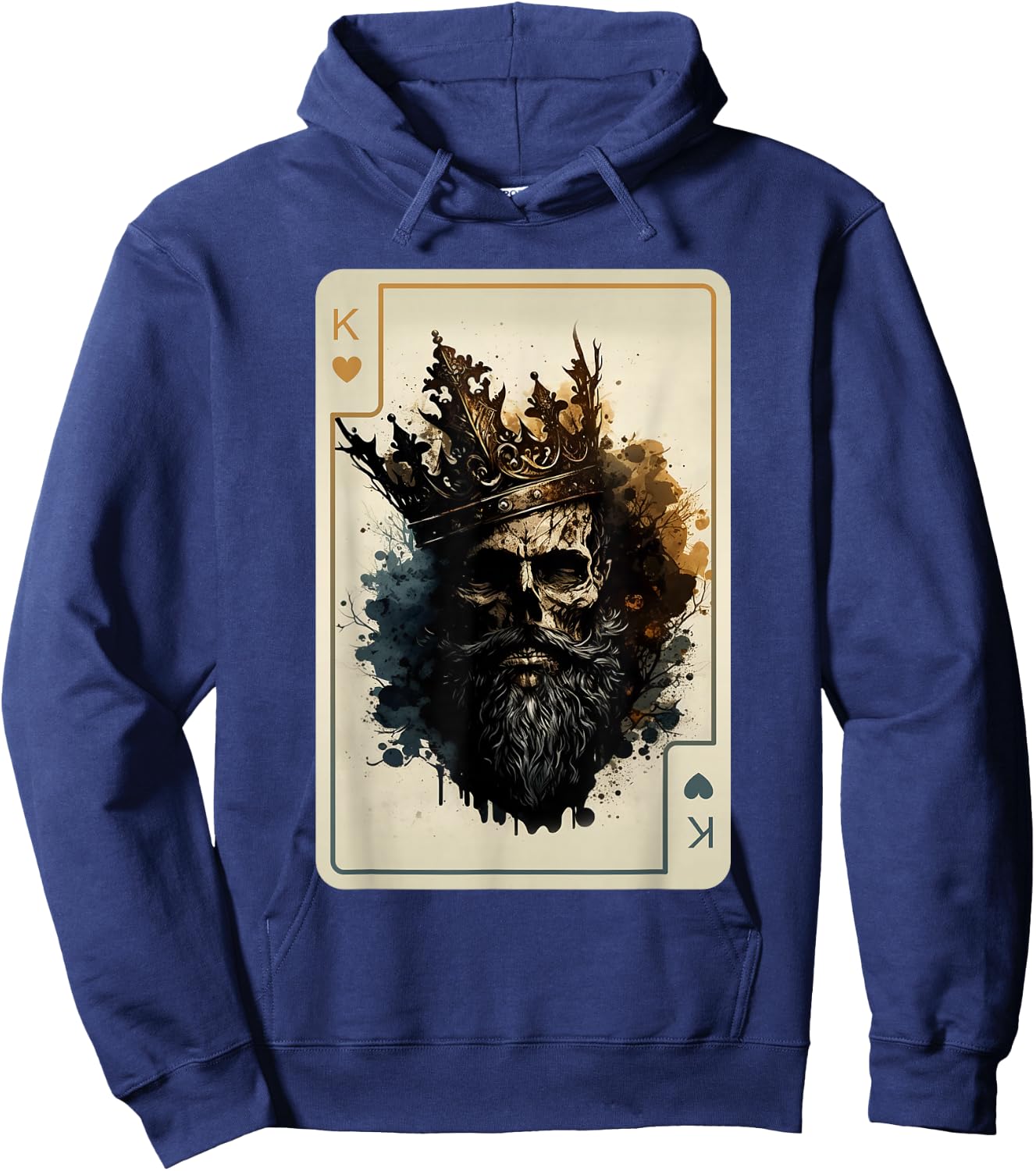 King of Hearts Creepy Card Game Poker Gothic Halloween Hoodie - Hoodie | Navy
