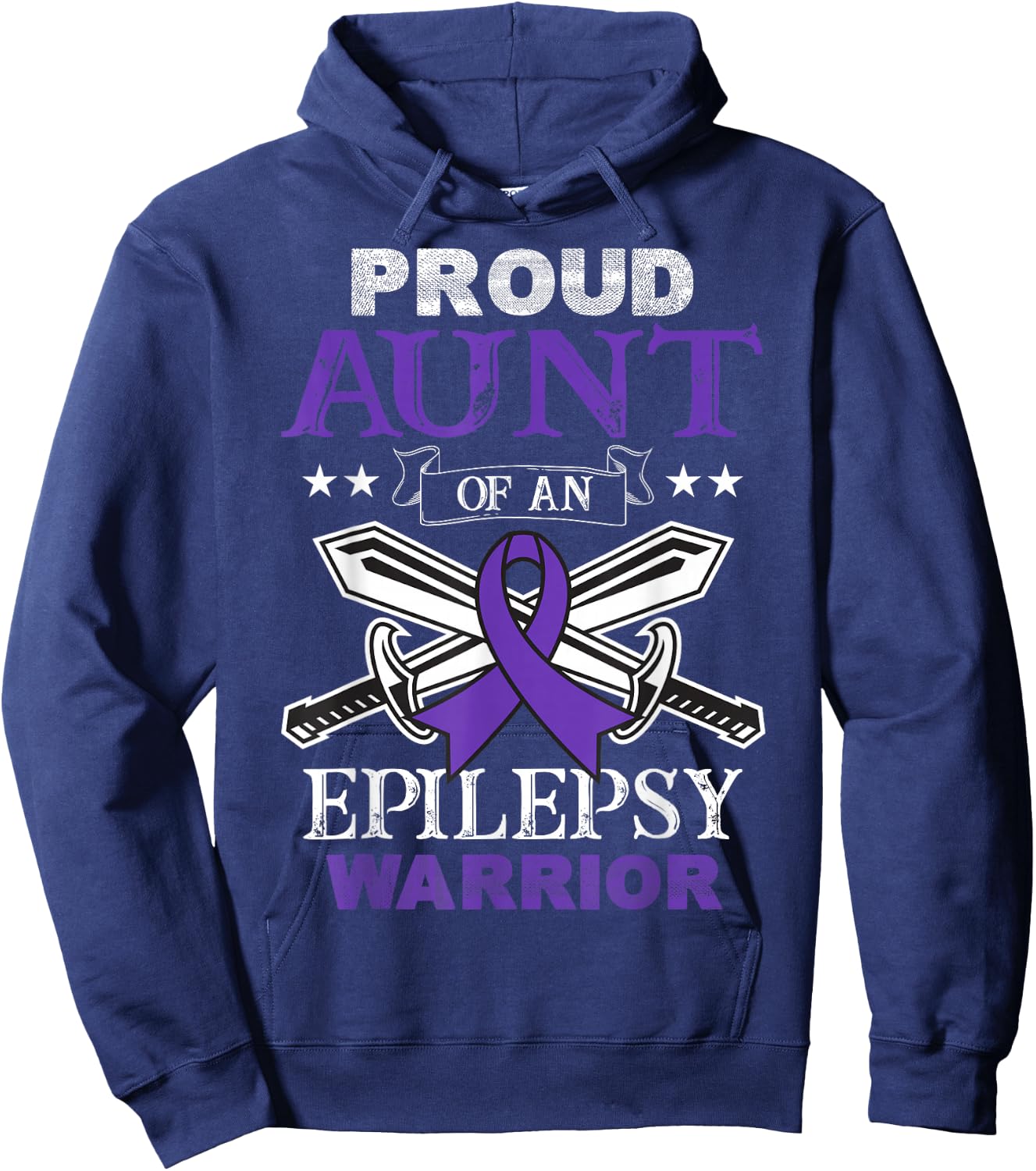 Proud Aunt Of An Epilepsy Warrior Family Matching Party Hoodie - Hoodie | Navy
