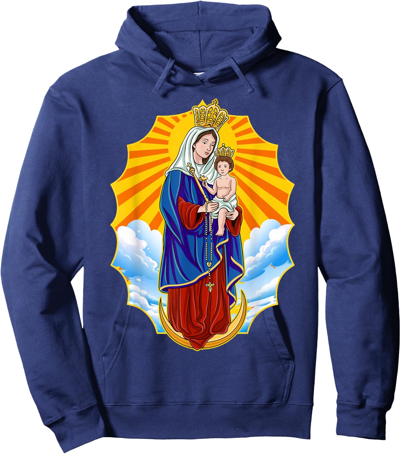 Chinita Chiquinquira Venezuela Maracaibo Virgen Chiquinquira Chinita Zulia Black Hoodie - Hoodie | Navy