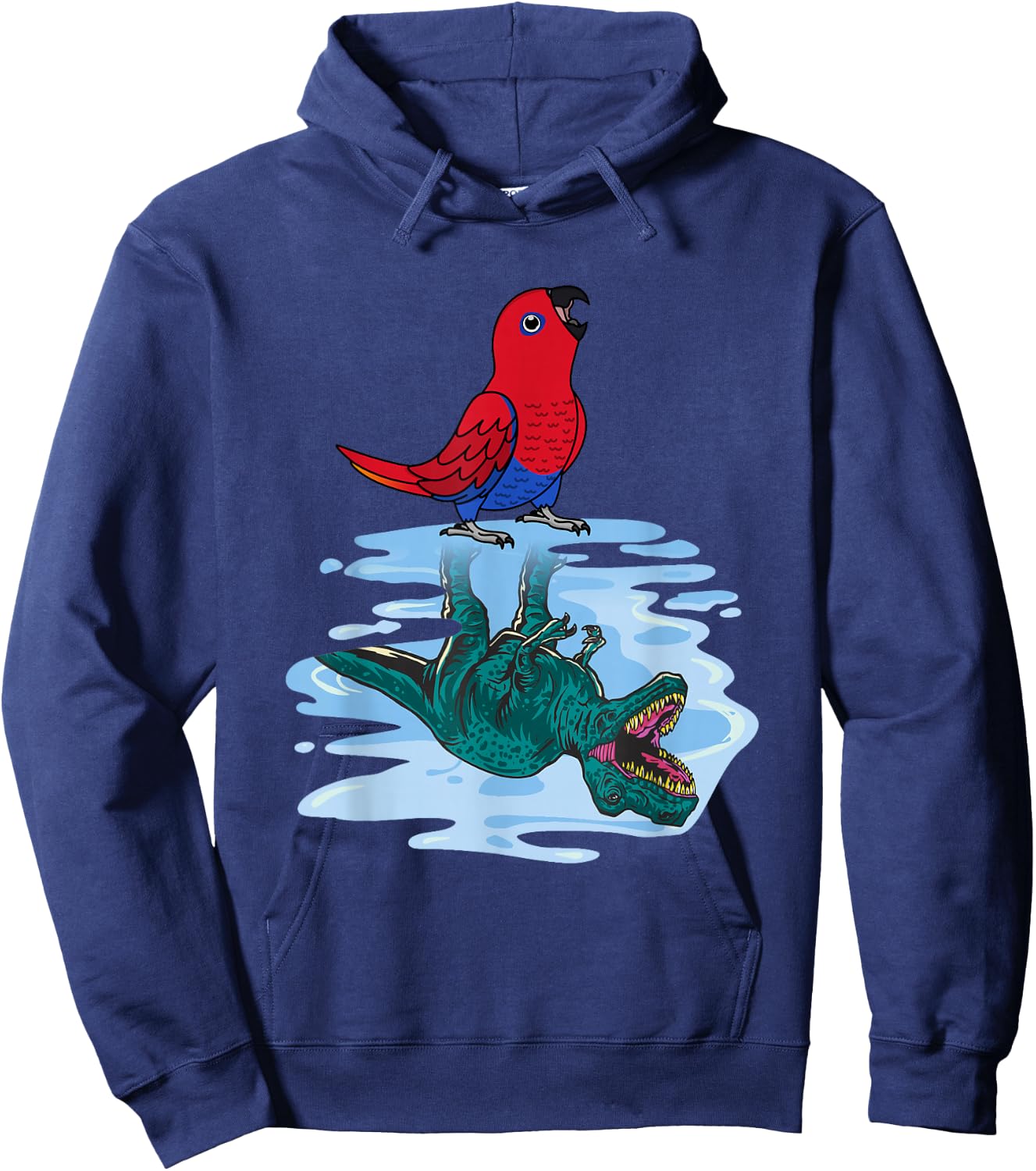 Parrot & T Rex Reflection I Female Eclectus Hoodie - Hoodie | Navy