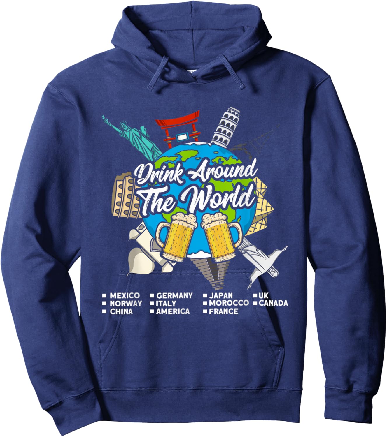 Adult Vacation Drinking Countries International National Hoodie - Hoodie | Navy