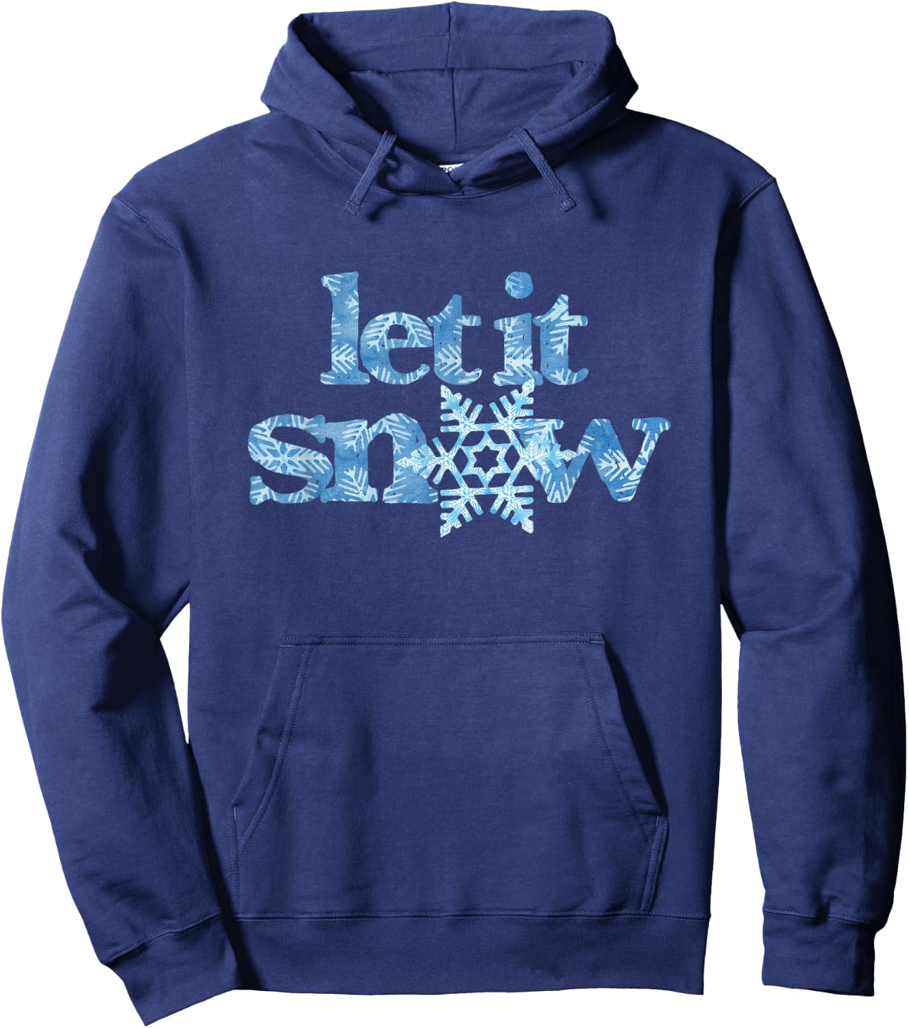 LET IT SNOW blue snowflakes winter wonderland no school days Hoodie - Hoodie | Navy