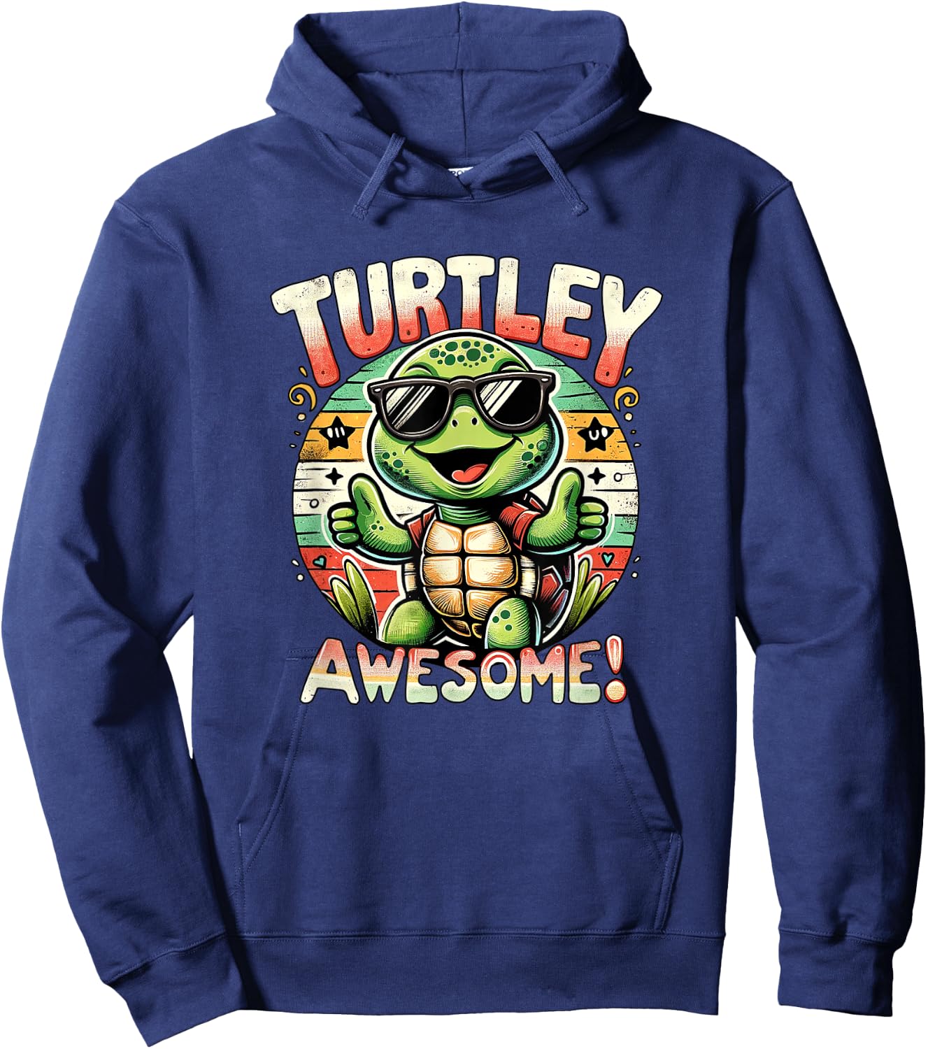 Turtley Awesome Kid's & Toddler's Funny Themed Cool Turtle Hoodie - Hoodie | Navy