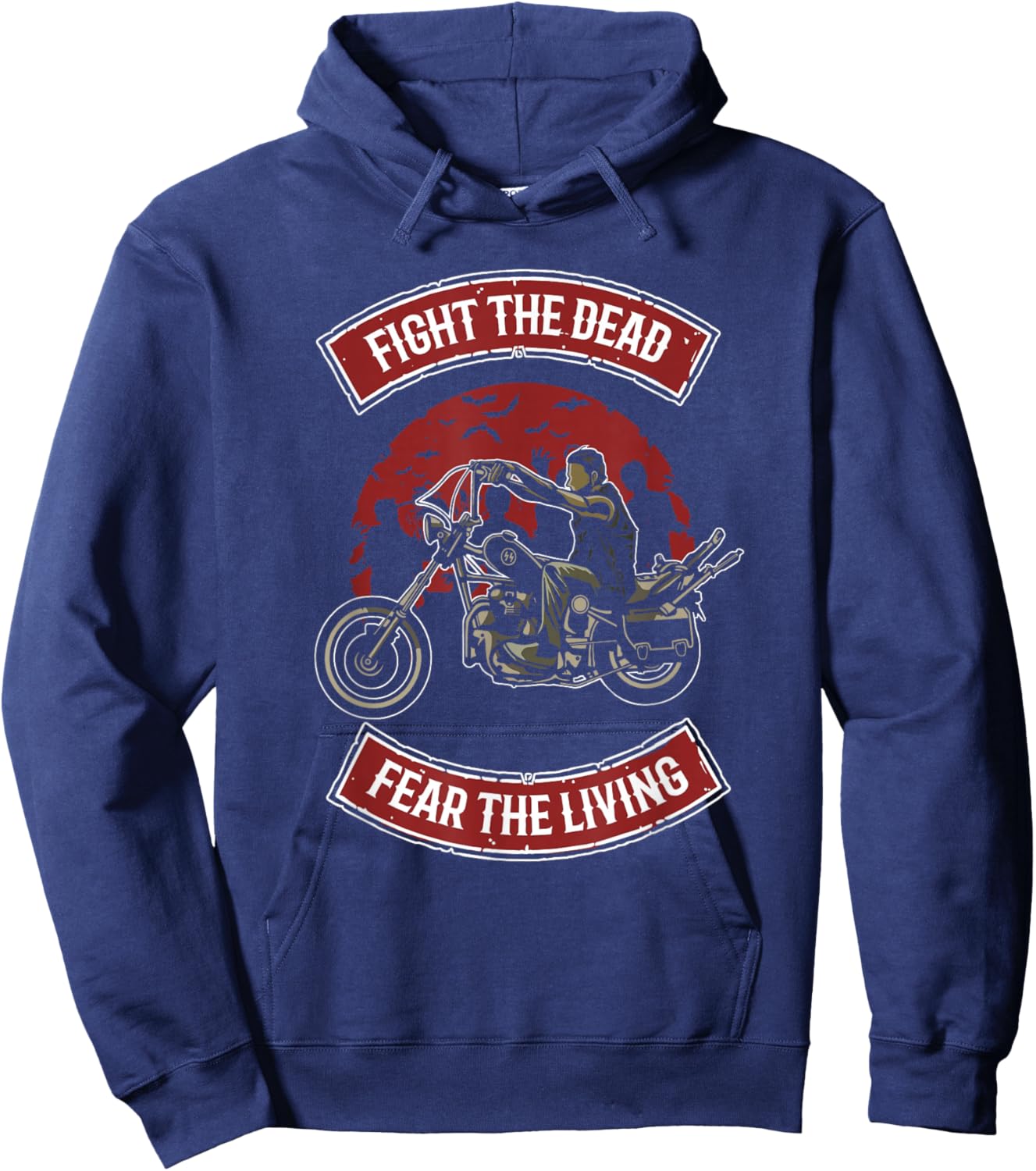 Fight the Dead Fear the Living Scary Zombies Zombie Scary Hoodie - Hoodie | Navy