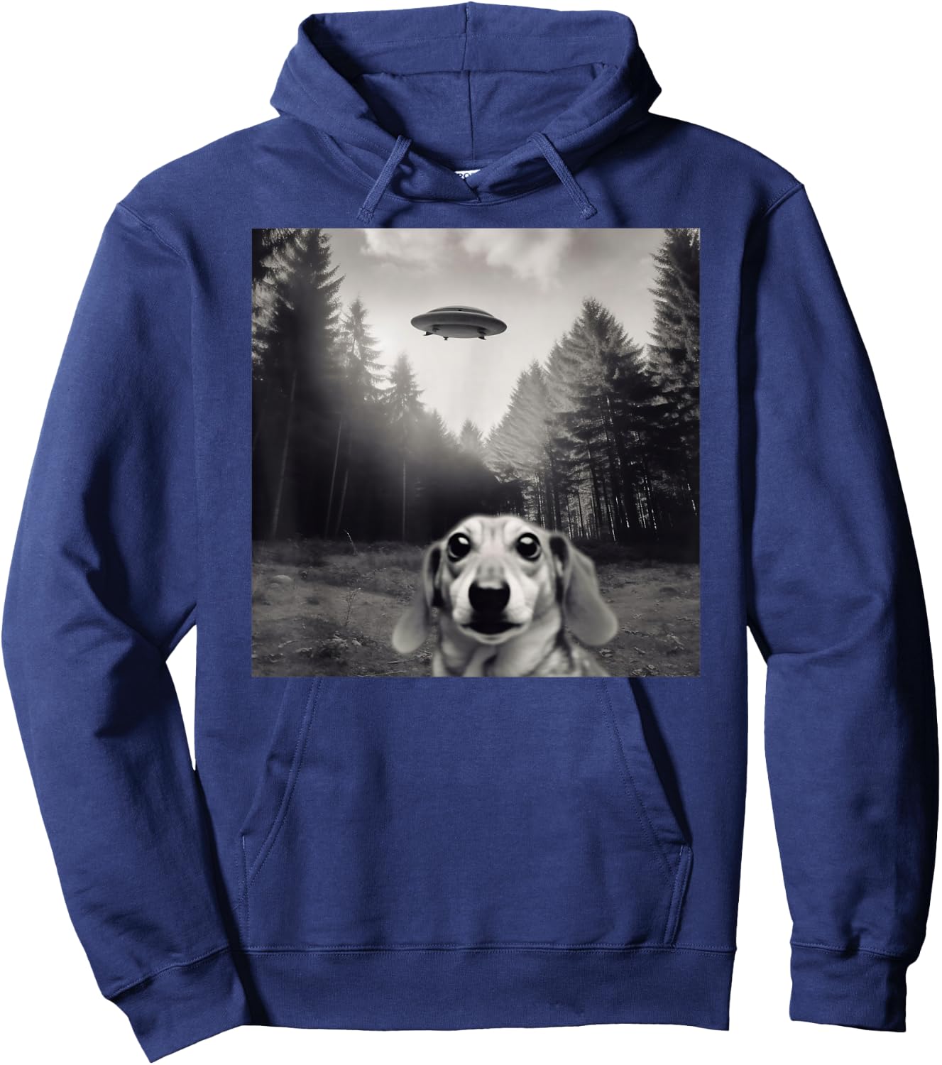 Alien UFO Funny Dachshund Dog Women Girls Kids Hoodie - Hoodie | Navy