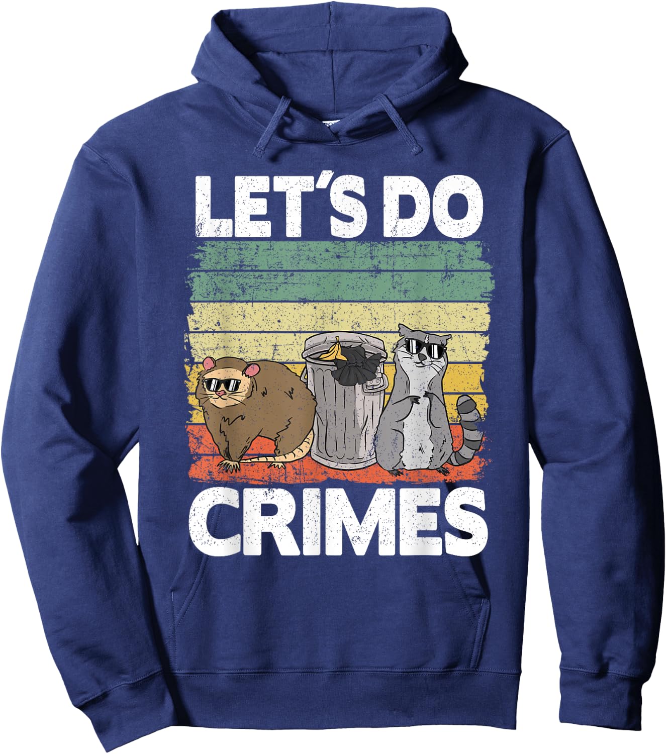 Let's Do Crimes Trash Gang Possum Opossum Raccoon Hoodie - Hoodie | Navy