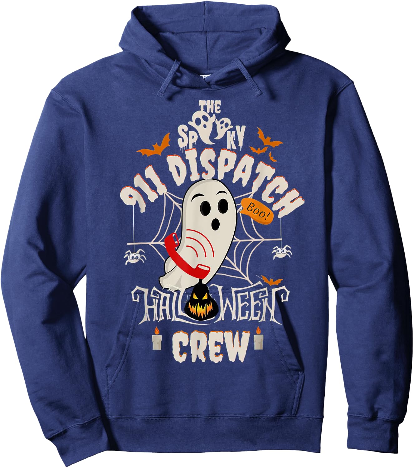 Dispatcher Boo Crew Halloween 911 Dispatch Pumpkin Costume Hoodie - Hoodie | Navy