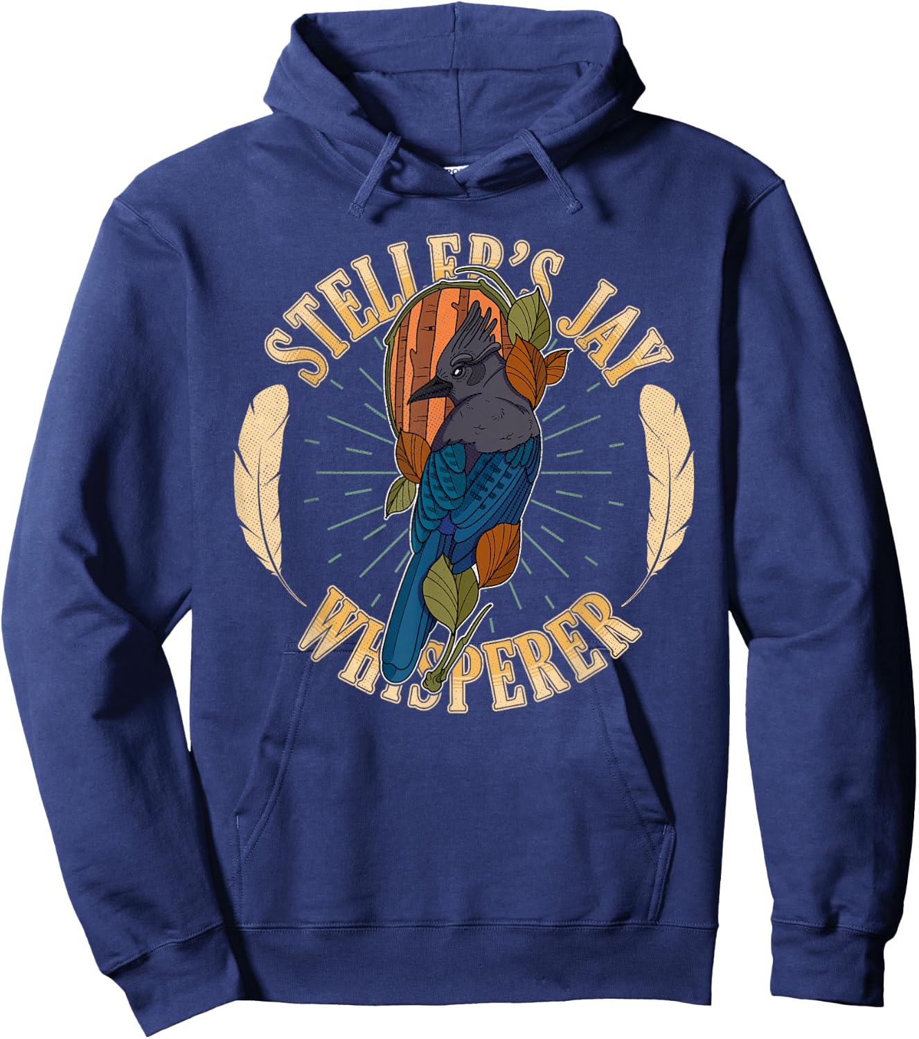 Steller’s jay wing birding birdwatching outdoor garden Hoodie - Hoodie | Navy