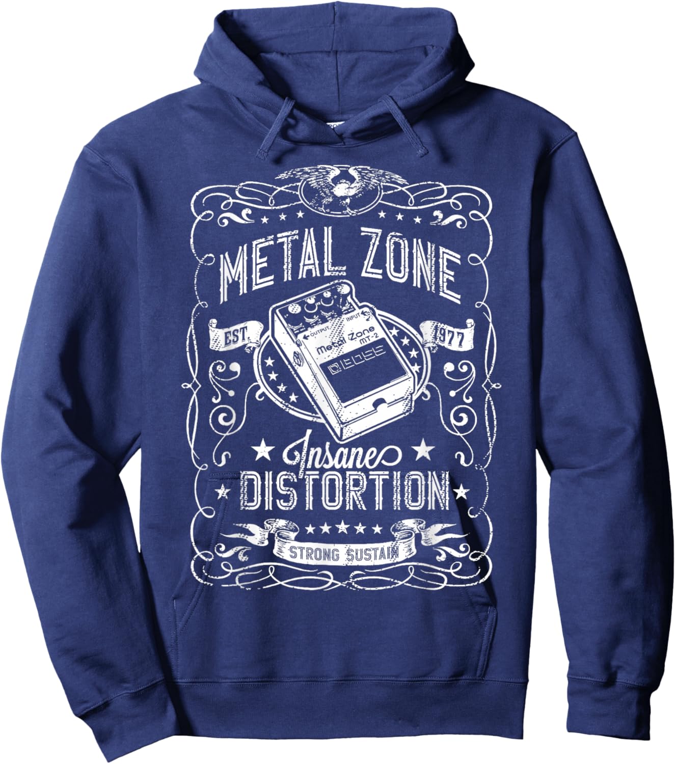 Metal Zone Insane Distortion Strong Sustain Guitar Hoodie - Hoodie | Navy