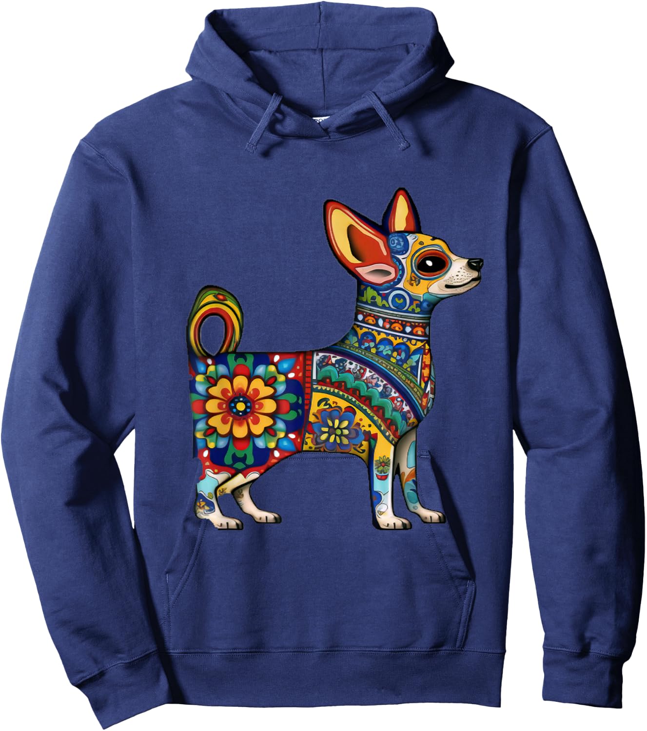Chihuahua Cinco de Mayo Mexican Talavera Aesthetic Hoodie - Hoodie | Navy