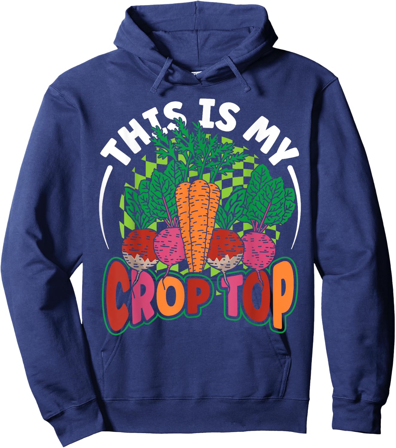 This is My Crop Top Vegetables Funny Farming Pun Farmer Gift Hoodie - Hoodie | Navy