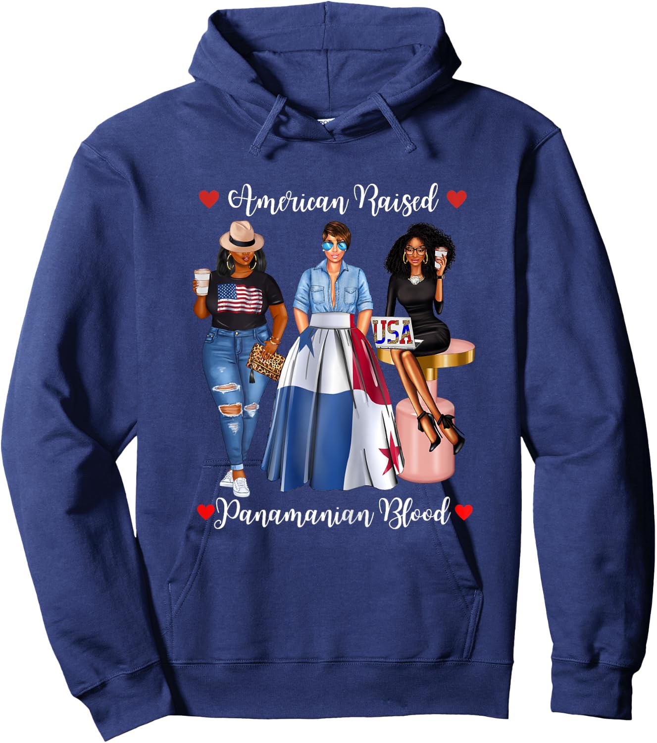 Half Panamanian Half American Raised In Panama Born In Hoodie - Hoodie | Navy