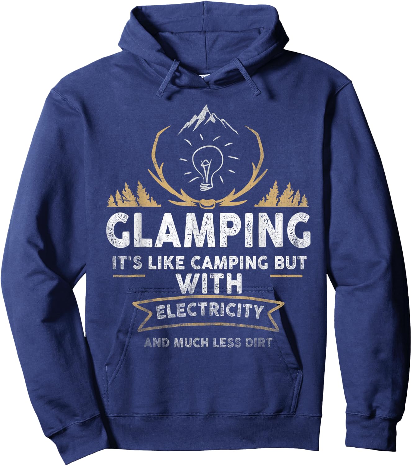 Glamping Definition Glamper Its Like Camping spark campers Hoodie - Hoodie | Navy