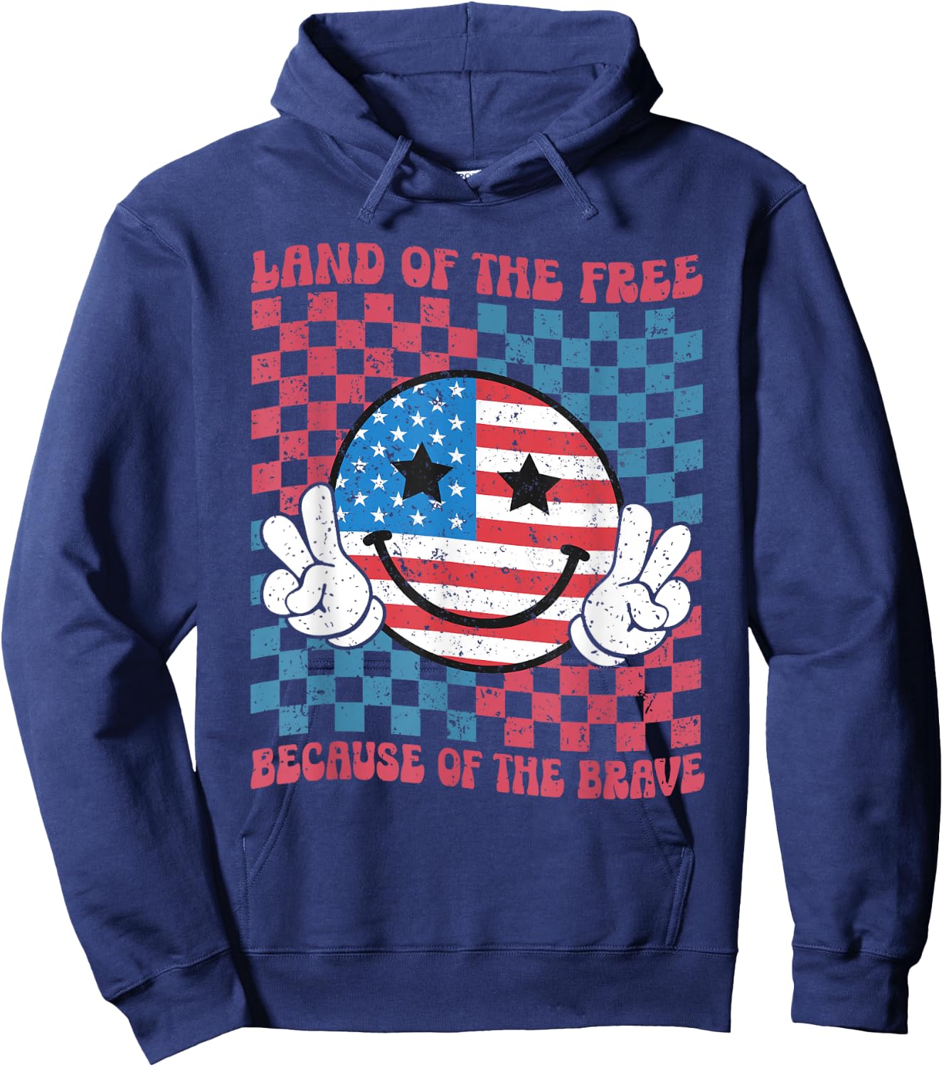 Home of the Free Because of the Brave Military American Flag Hoodie - Hoodie | Navy