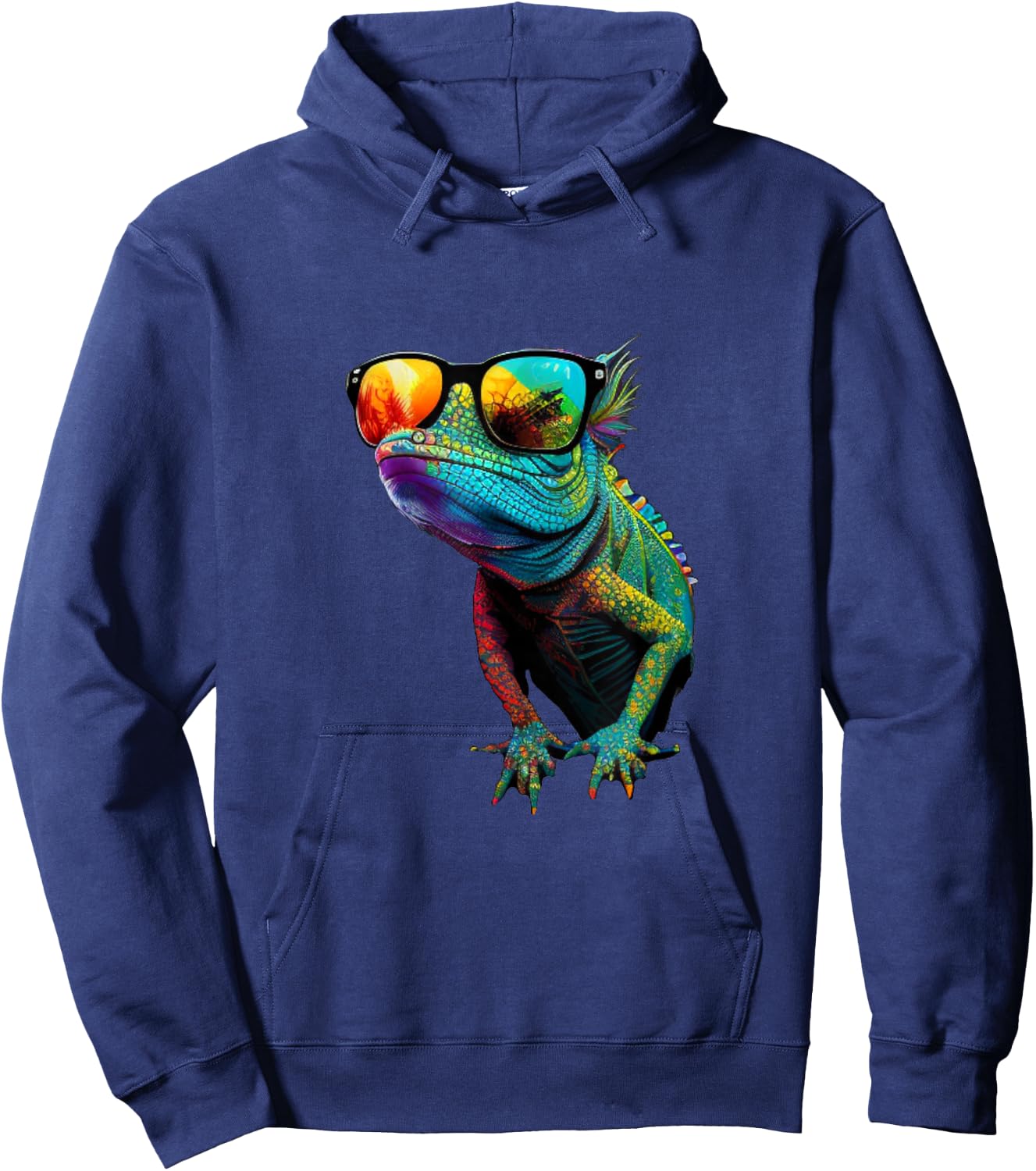 Funny Lizard with Sunglasses for Iguana & Reptiles Lovers Hoodie - Hoodie | Navy