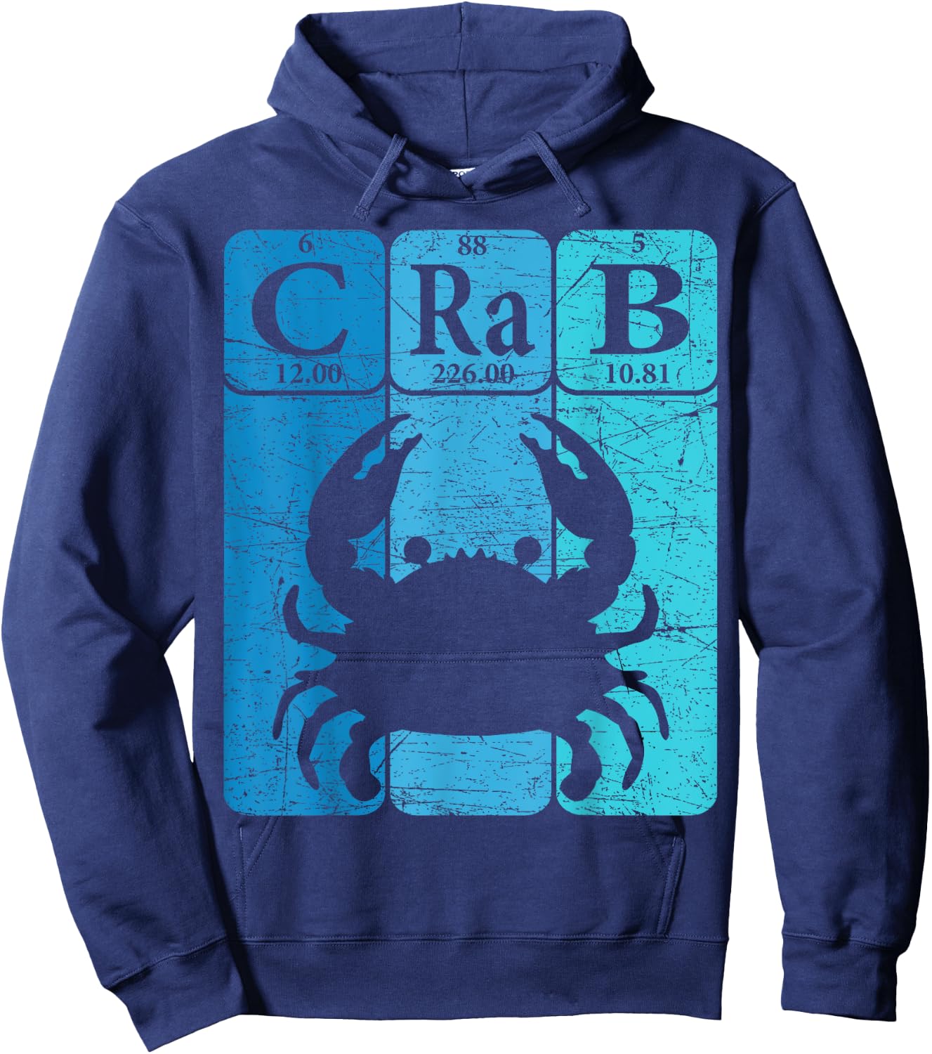 Crab Periodic Table Elements Seafood Crabbing Retro Crabber Hoodie - Hoodie | Navy