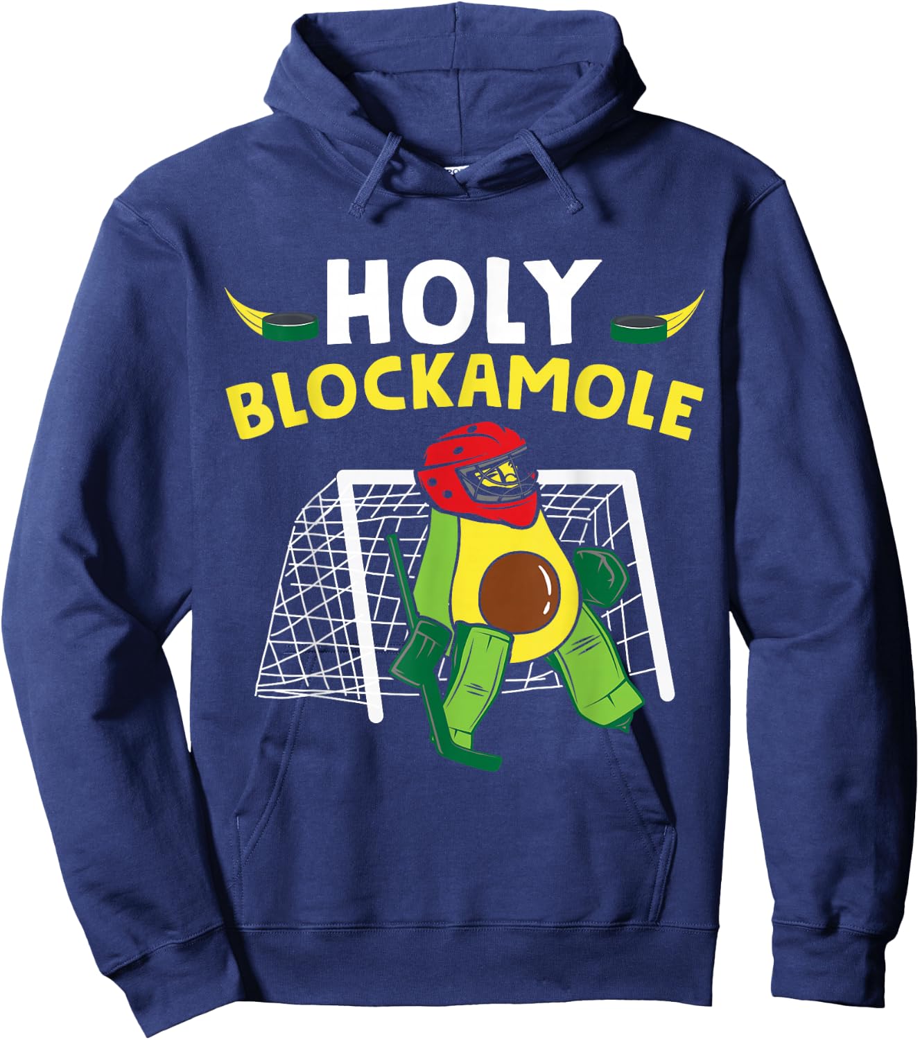 Funny Ice Hockey Goalie Ice Hockey Player Avocado Hoodie - Hoodie | Navy