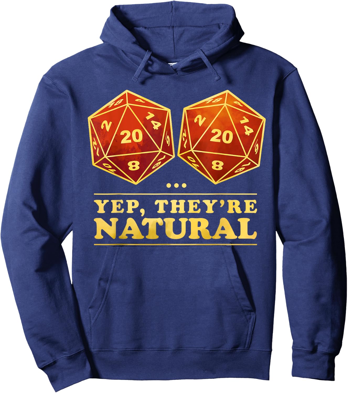 Yes They're Natural D20 RPG Hoodie - Hoodie | Navy
