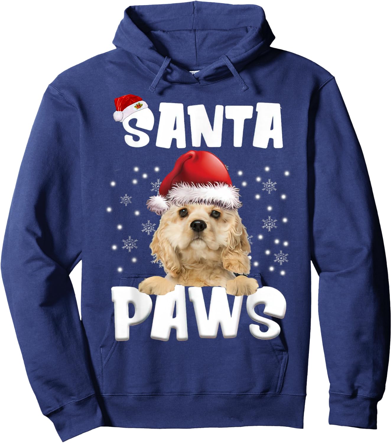 Funny American Cocker Spaniel Christmas Lights Tree Dog Men Women Hoodie - Hoodie | Navy