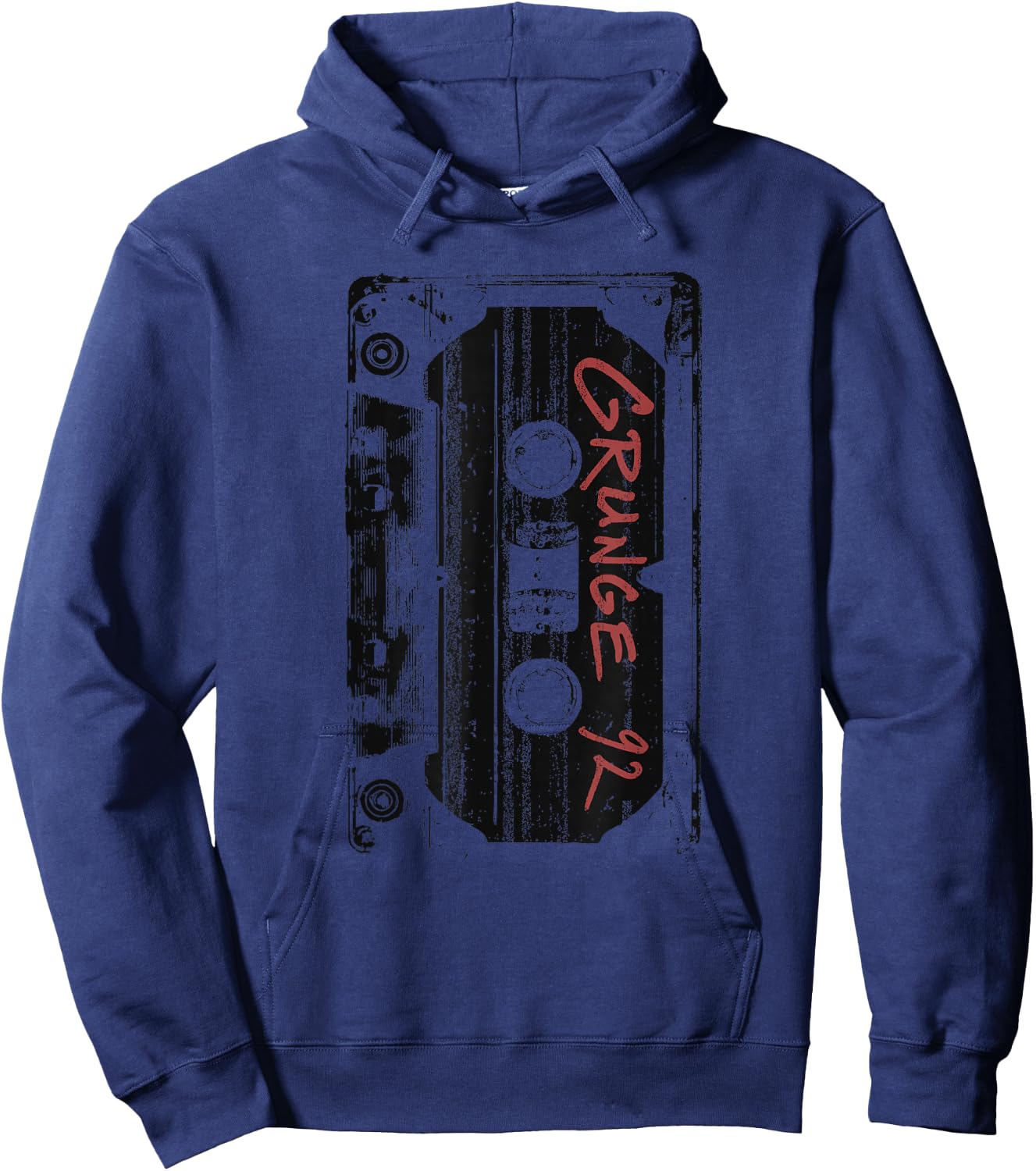 Grunge 90's Vintage Concert Mixtape Retro Hoodie - Hoodie | Navy
