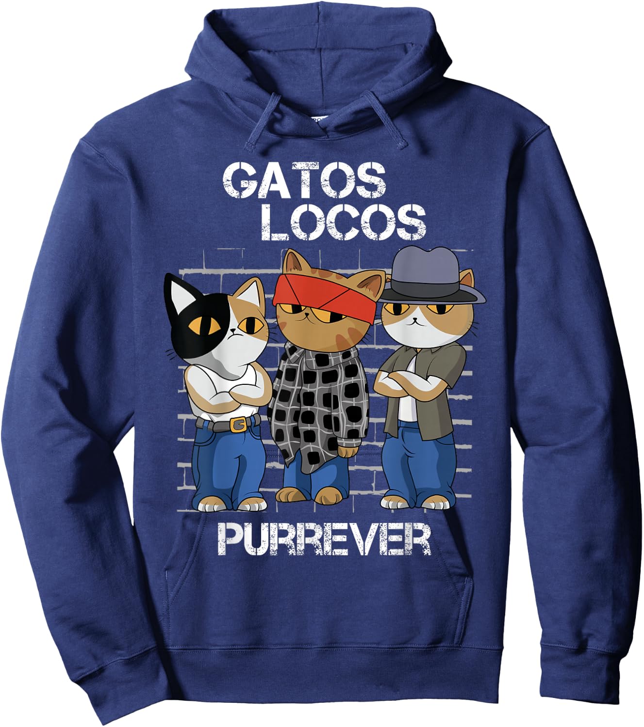 Funny Cat Blood in blood out Vatos Locos Forever Hoodie - Hoodie | Navy